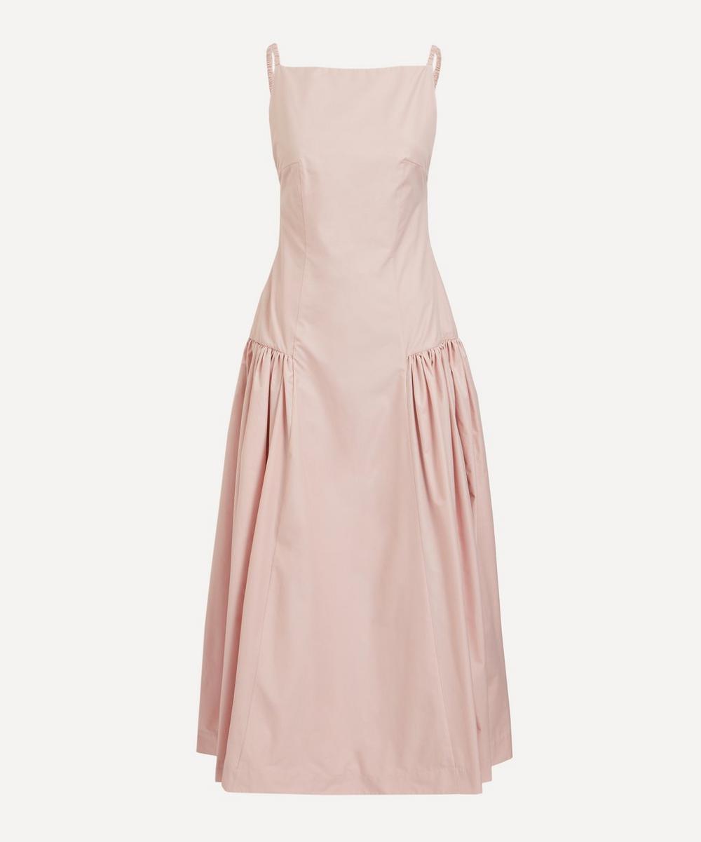 strapless open back dress Hot Pink Short Dress