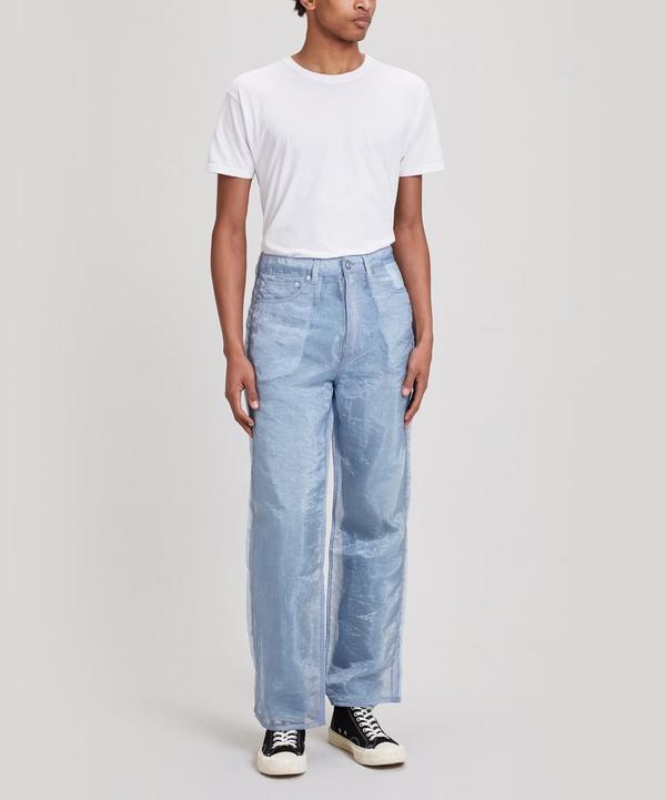 Our Legacy Denim Straight-cut Sheer Organza Trousers in Blue for Men - Lyst