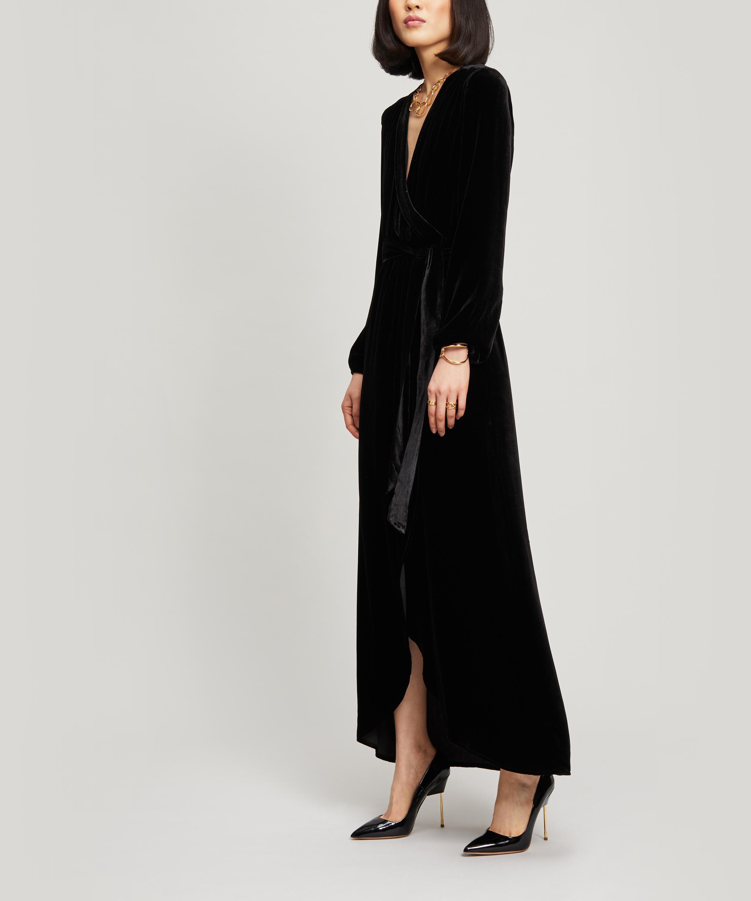 ganni black velvet dress