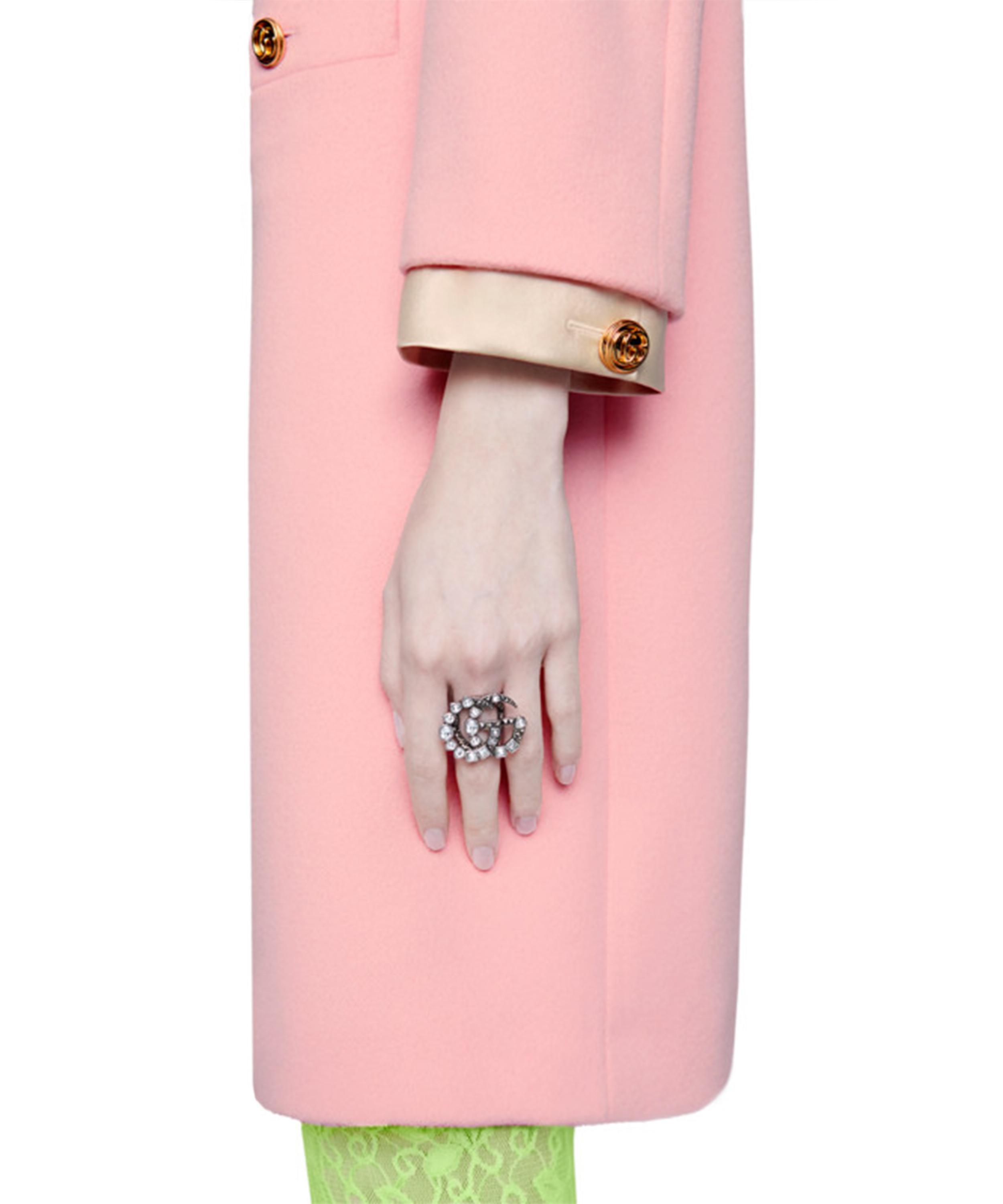 gucci crystal double g ring