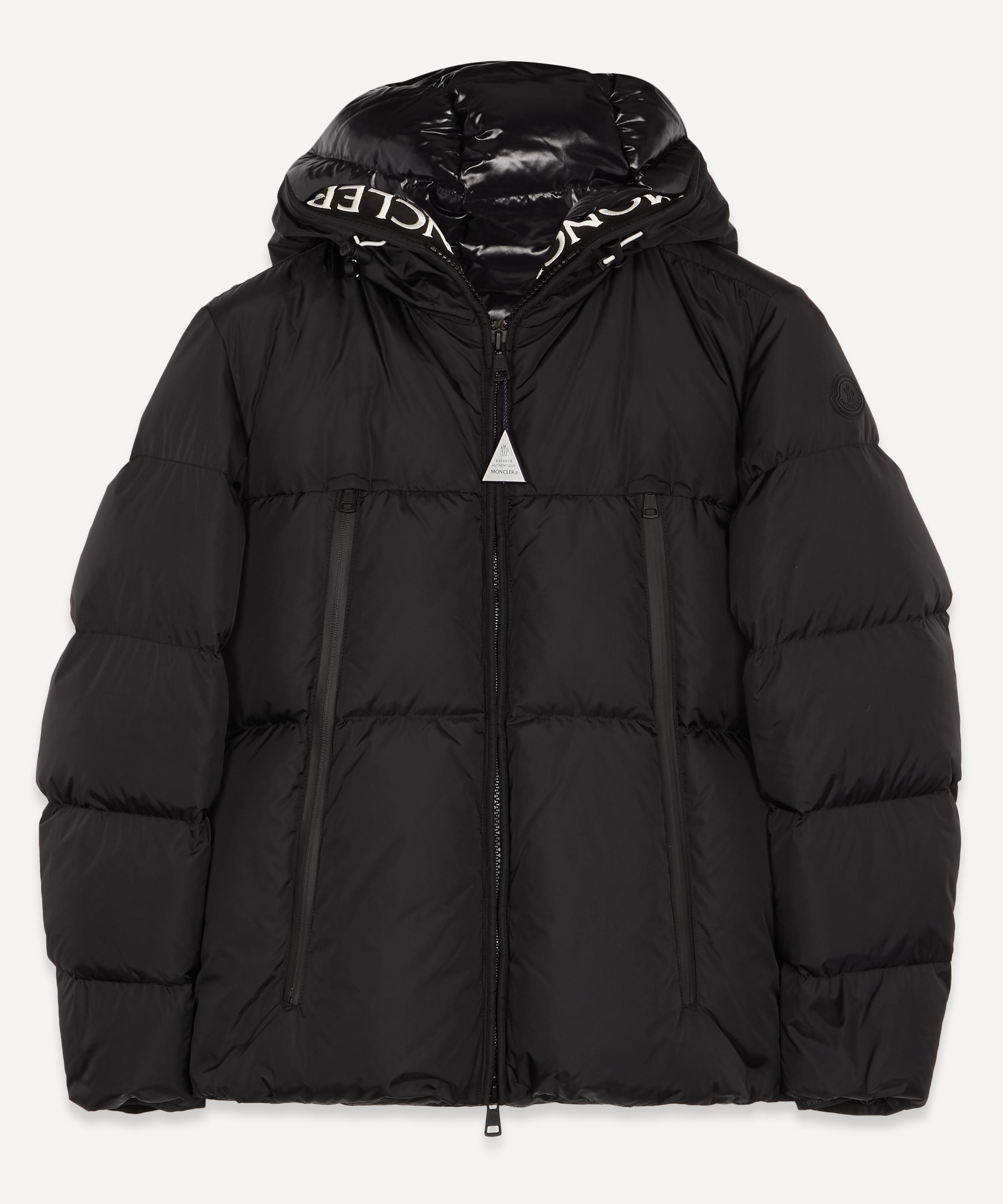 moncler mens down jacket black with hood