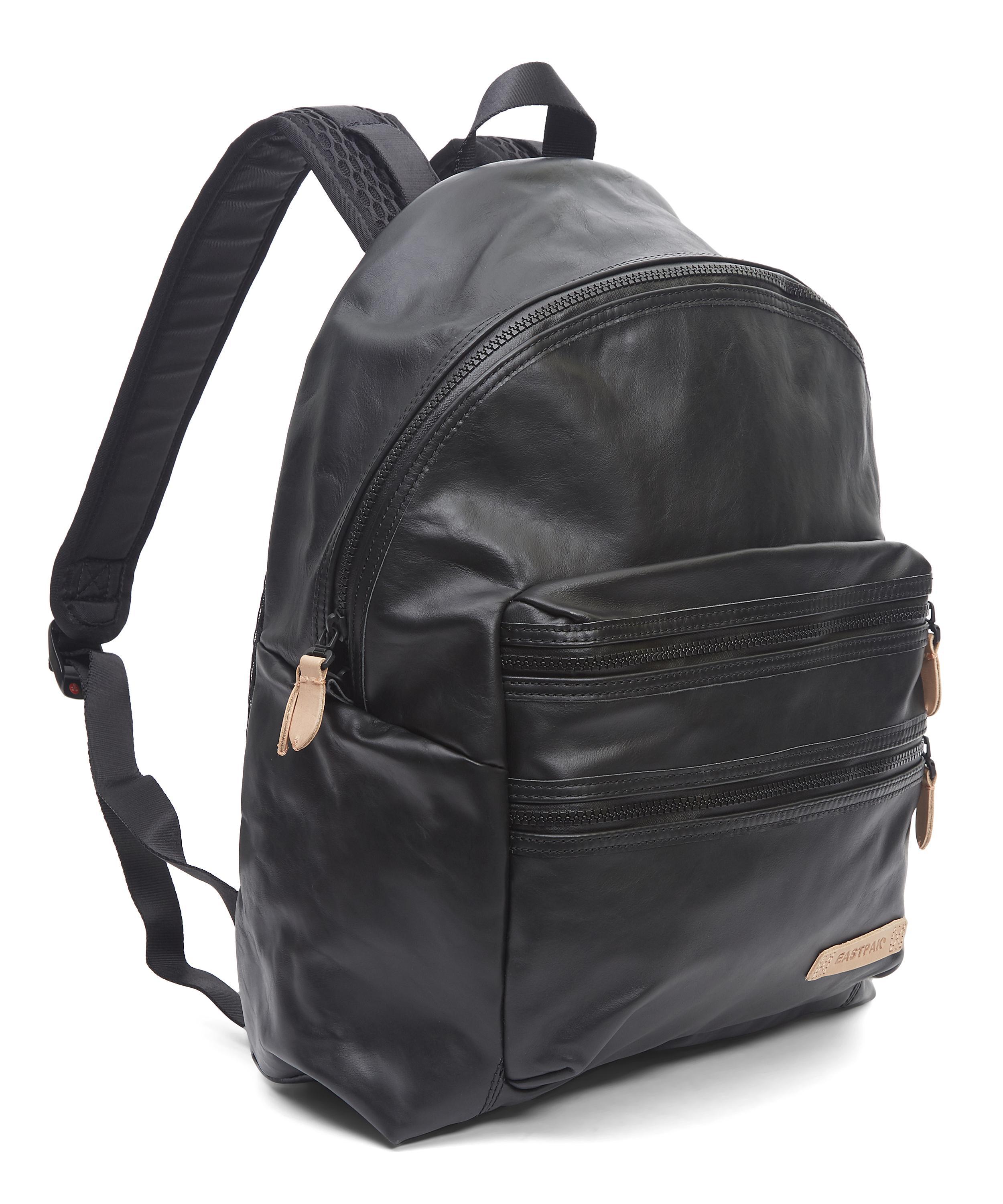 Lyst Eastpak Leather Padded Pak'r Backpack in Black