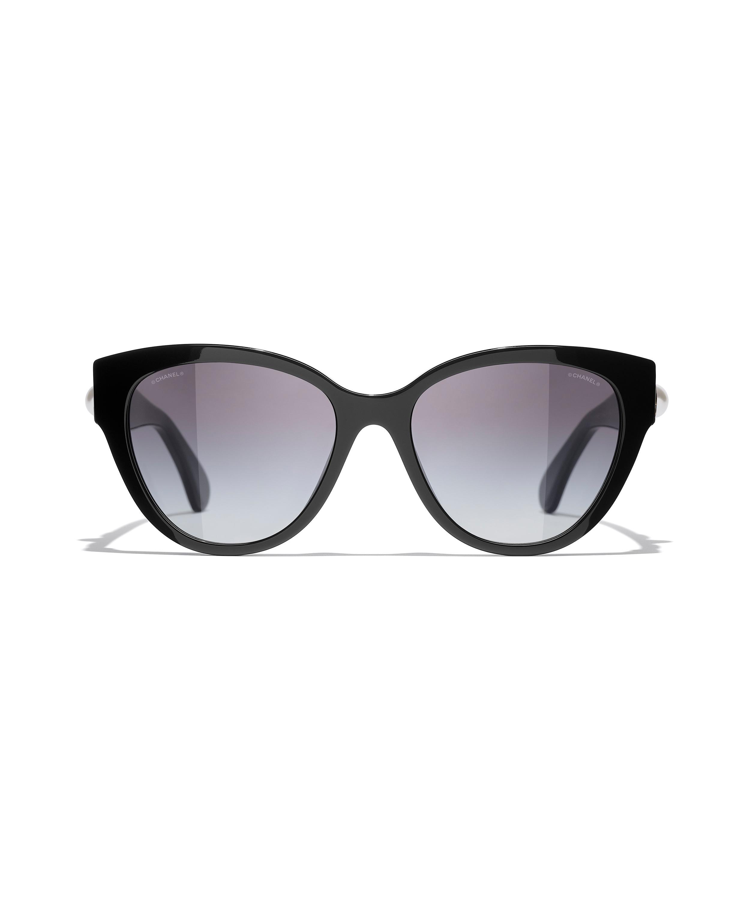 Chanel Women's Cat-eye Round Sunglasses in Black