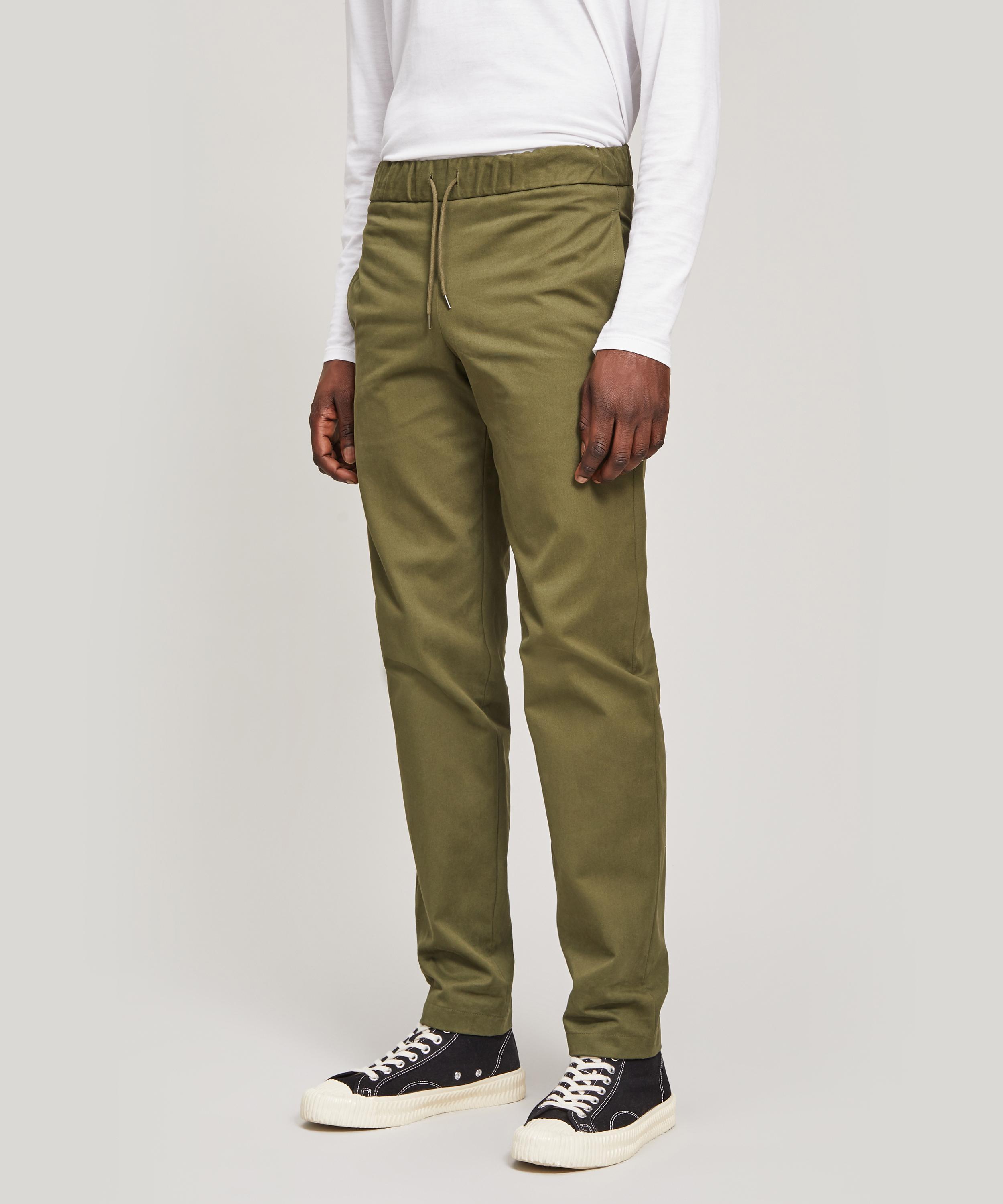 A.P.C. Cotton Kaplan Drawstring Trousers in Green for Men - Lyst