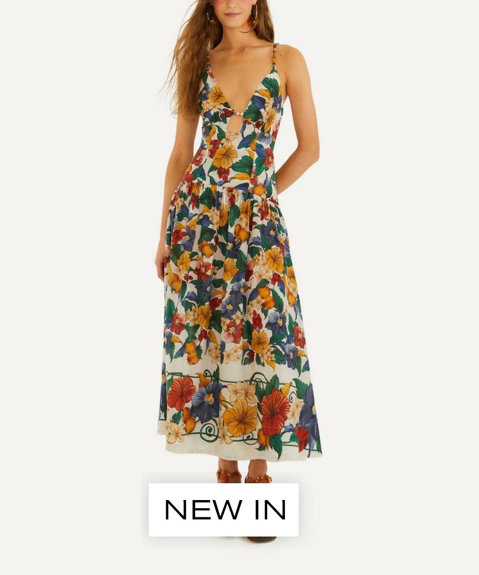 green emerald velvet dress Off-White Embroidered Maxi Dress – FARM Rio