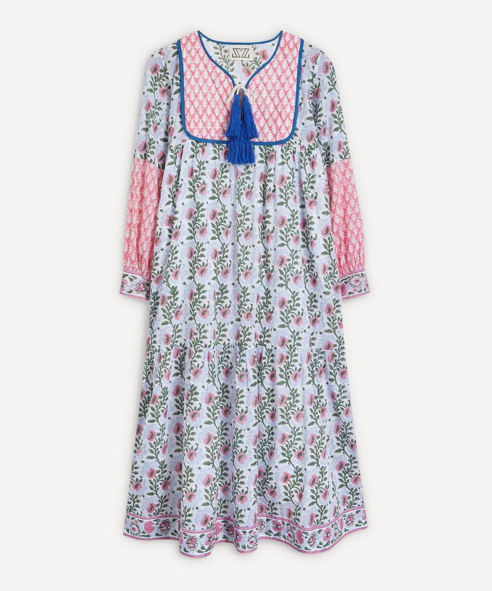 SZ Blockprints Divya Dress Gingham（Women's Purple Gingham