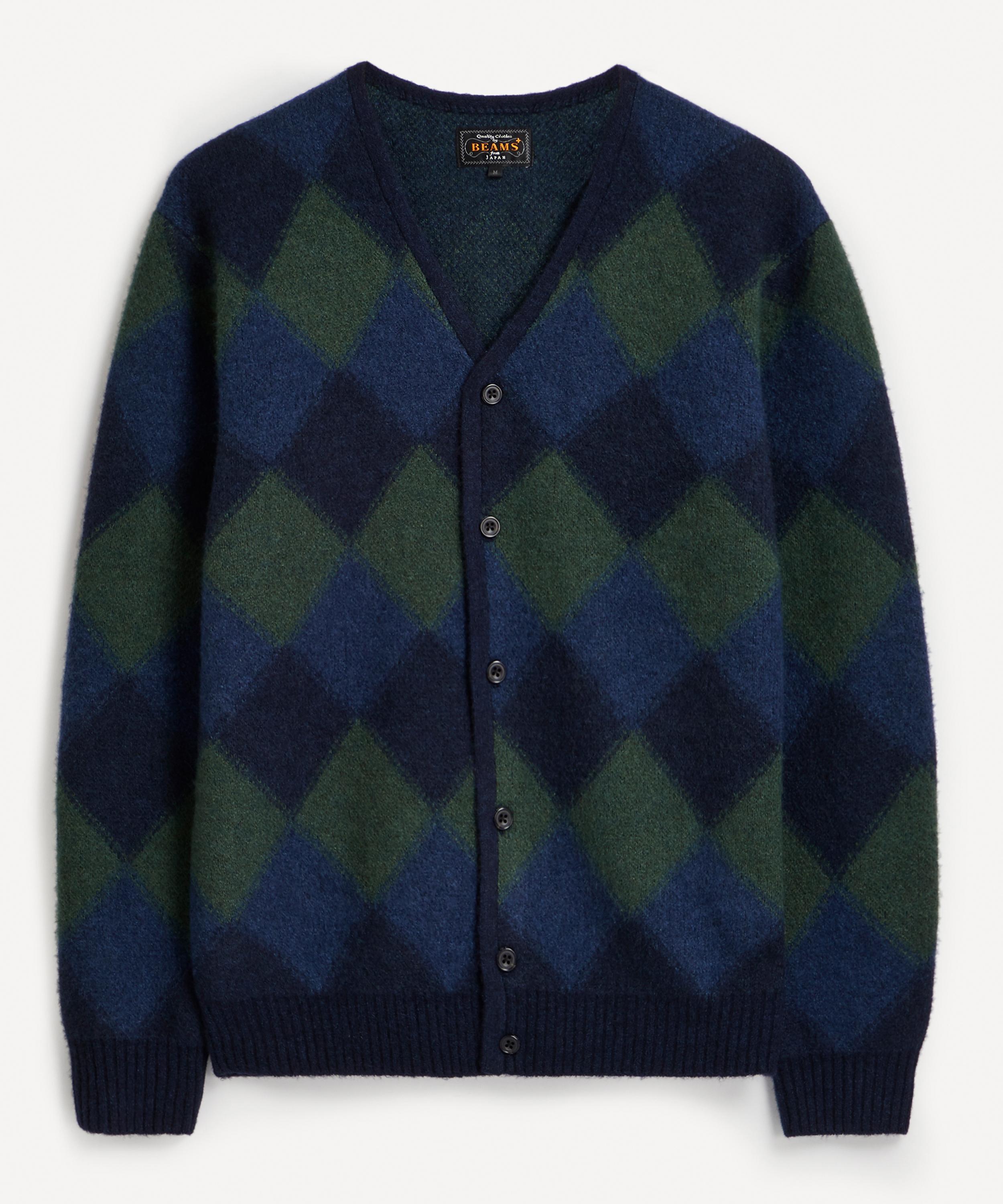 Beams Plus Mens Argyle Cardigan in Blue for Men Lyst