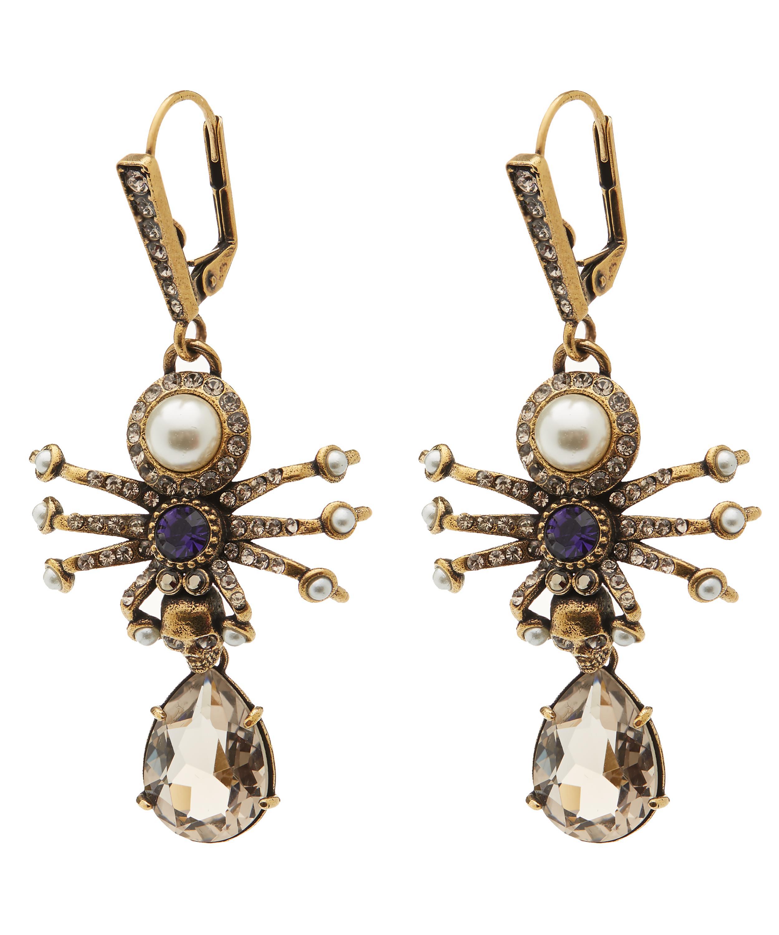 ピアス Alexander Mcqueen Pave Faceted Earrings - Silver Tone Pave Faceted Earrings - Alexander McQueen - Silver tone