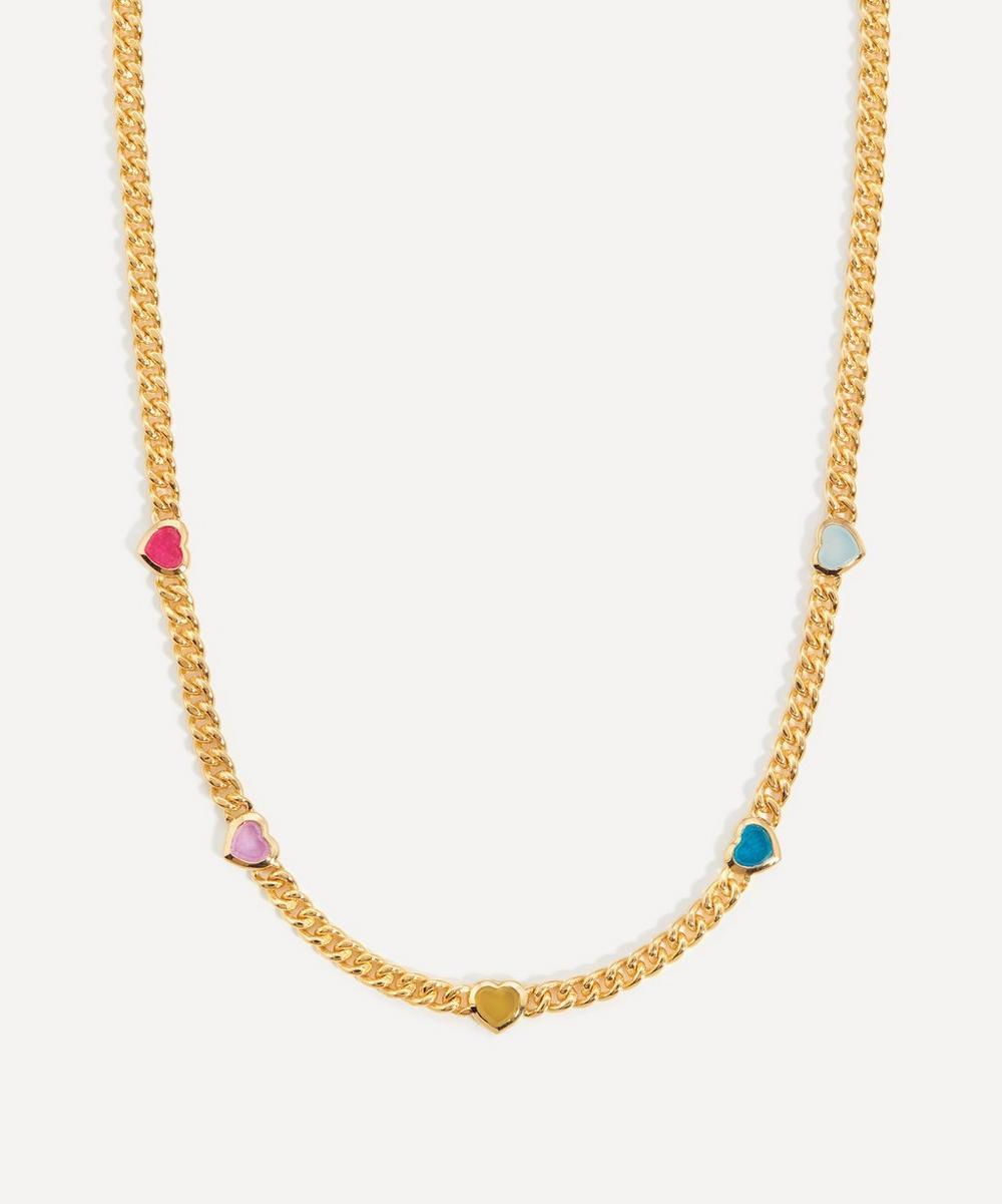 Missoma 18Ct-Plated Jelly Heart Gemstone Charm Necklace in Natural