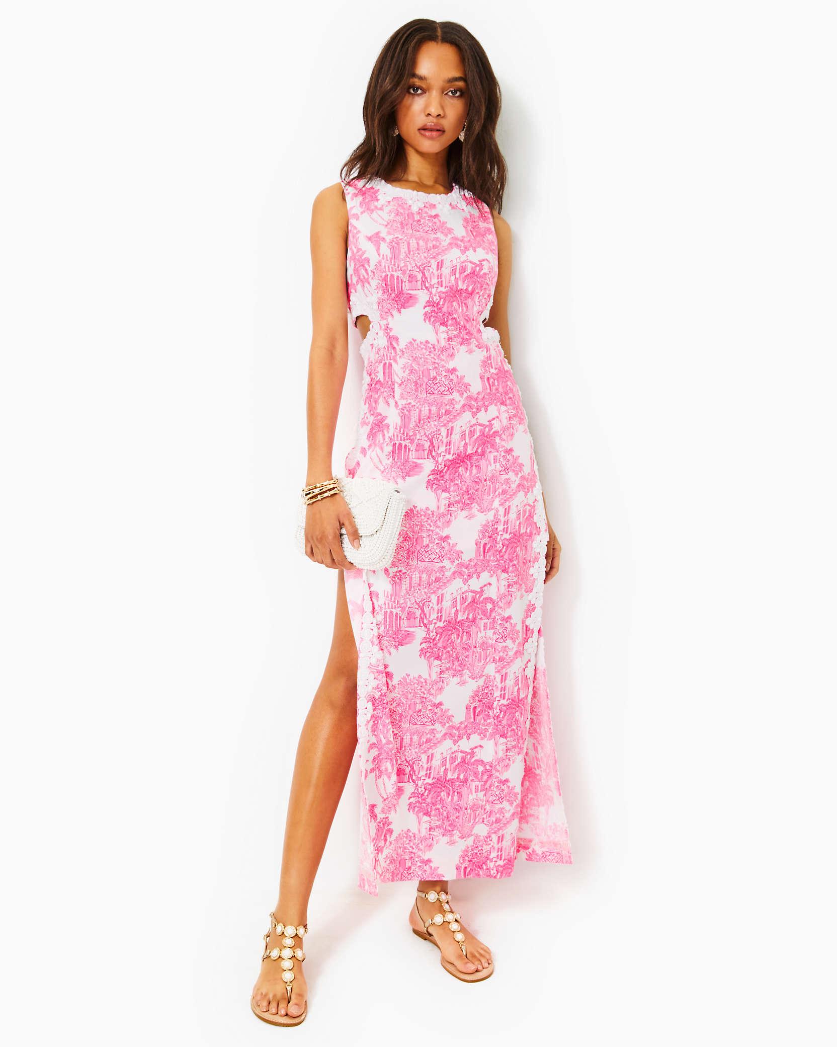 Lilly pulitzer pink maxi dress best sale