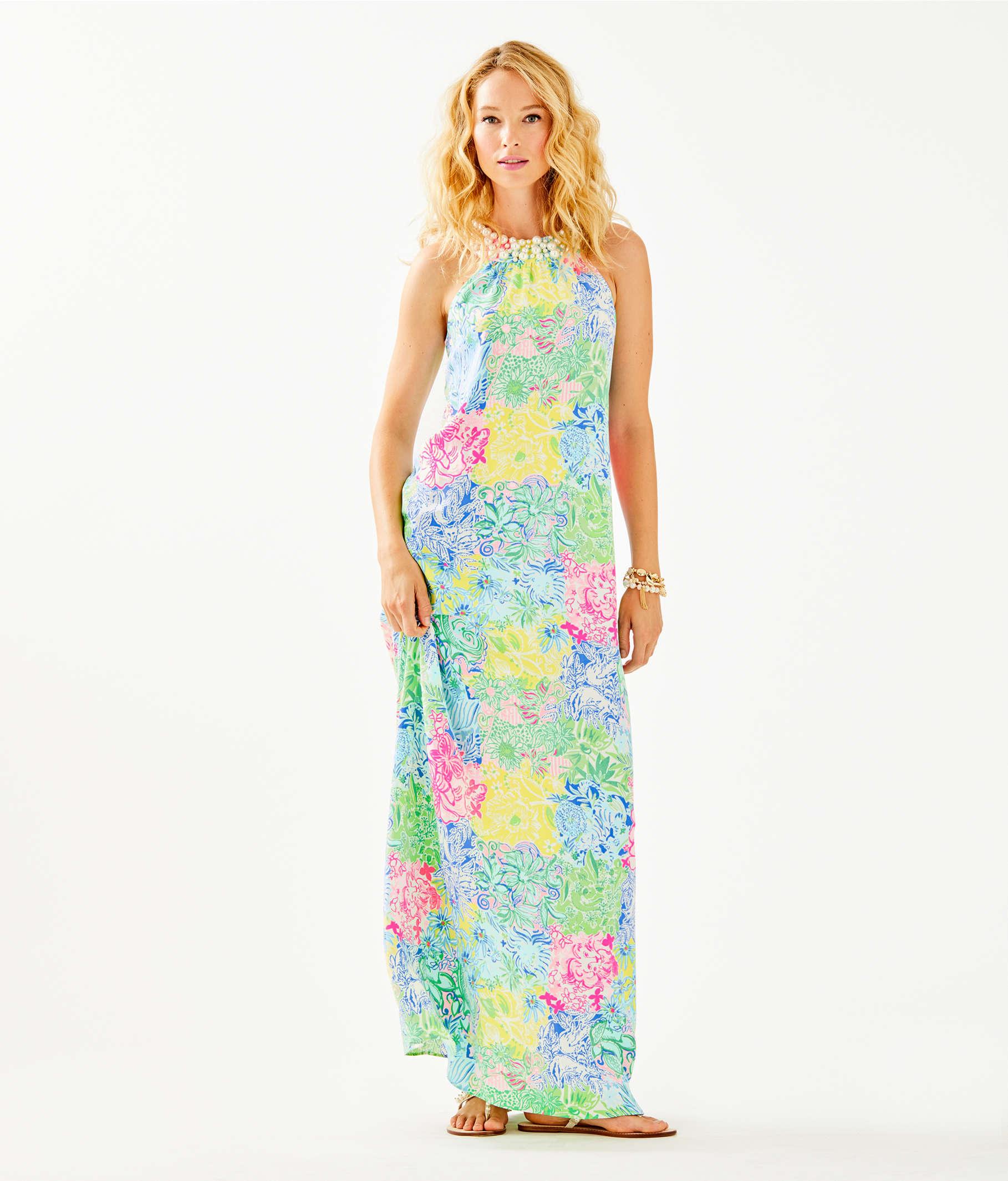 Lilly Pulitzer Satin Shawn Maxi Dress 
