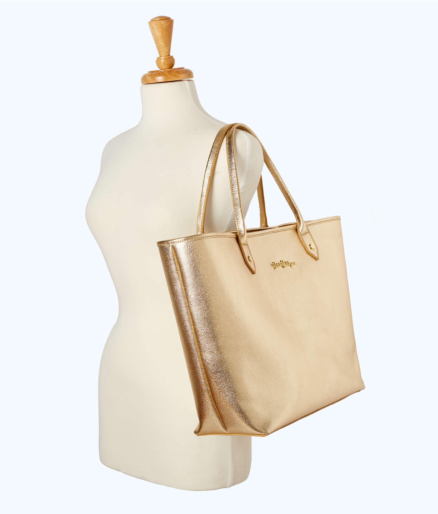 Lilly pulitzer gold tote sale