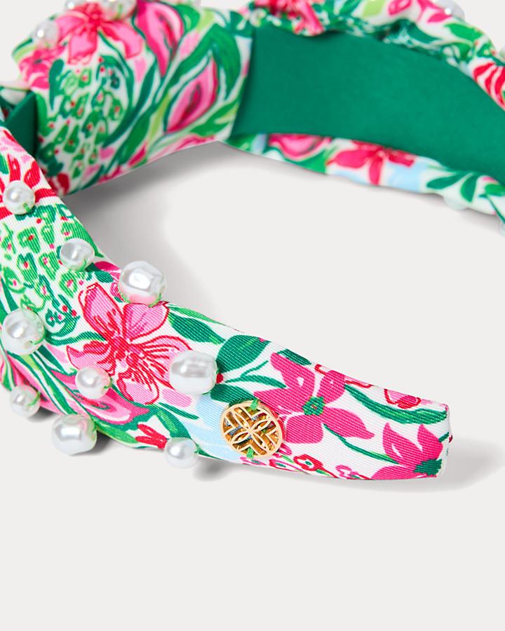 Lilly Pulitzer Slim Knot Embellished Headband in Pink -New Lele Sadoughi | Woven Knotted Headband main image 4