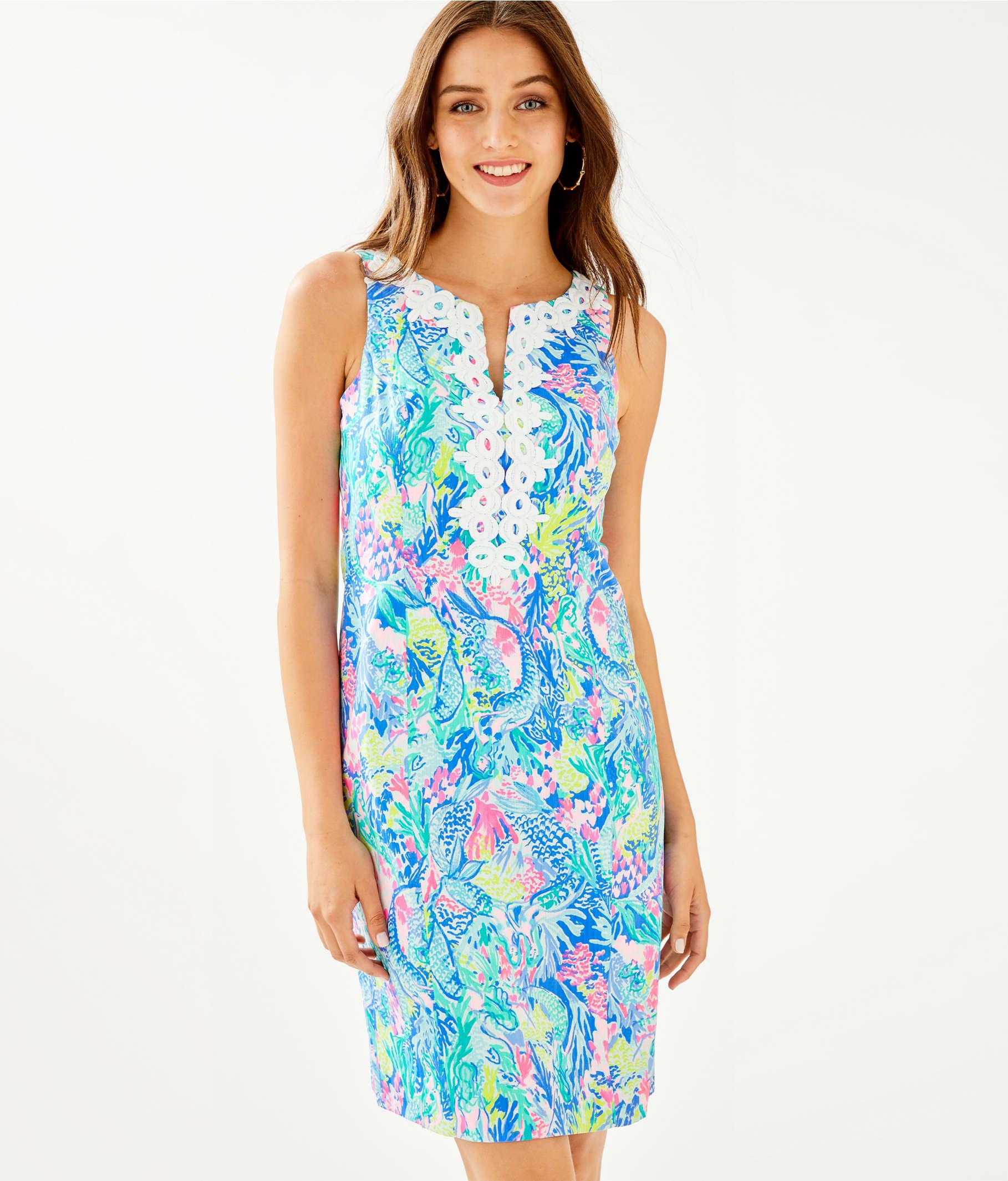 Lilly Pulitzer Gabby Stretch Shift Dress - Choose Your Length in Blue ...