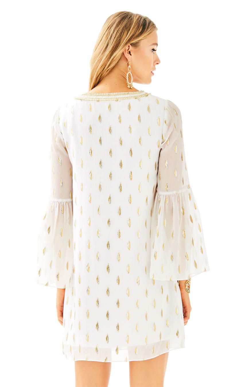 lilly pulitzer white and gold dress