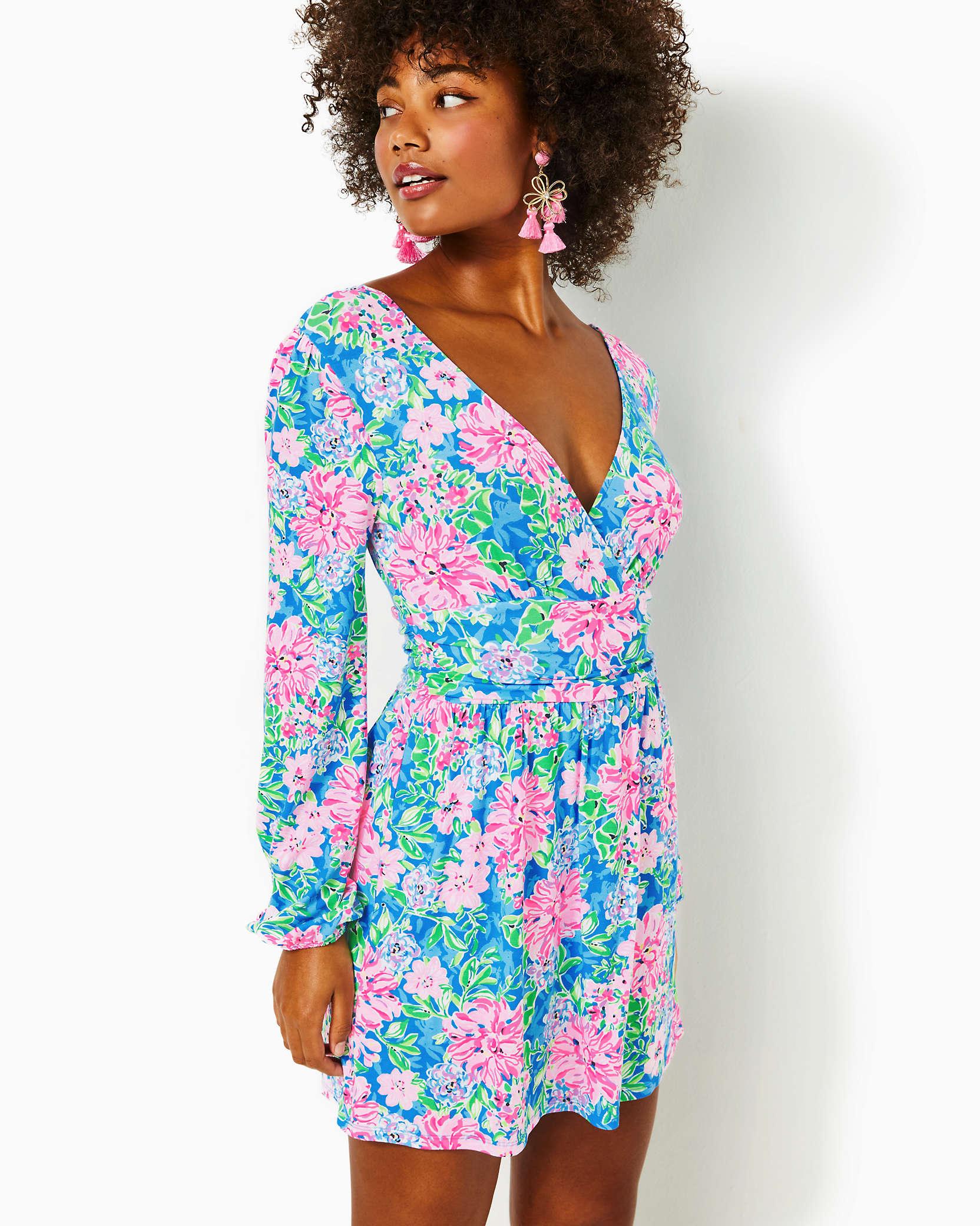 Lilly Pulitzer Riza Long Sleeve Romper in Blue Lyst