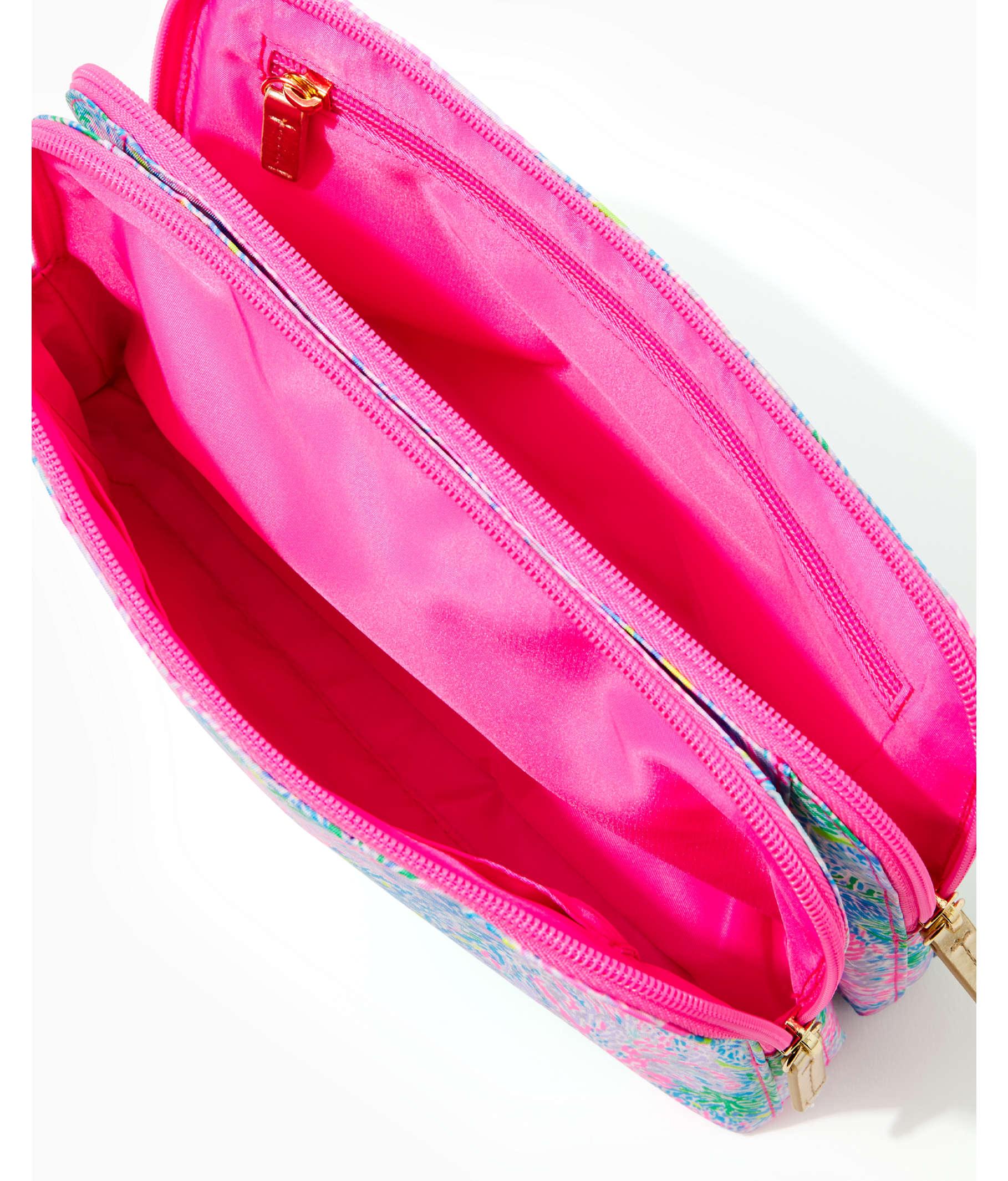 Lilly Pulitzer Splashdance Pencil Case - Colorful Zipper Pouch With Carry Handle