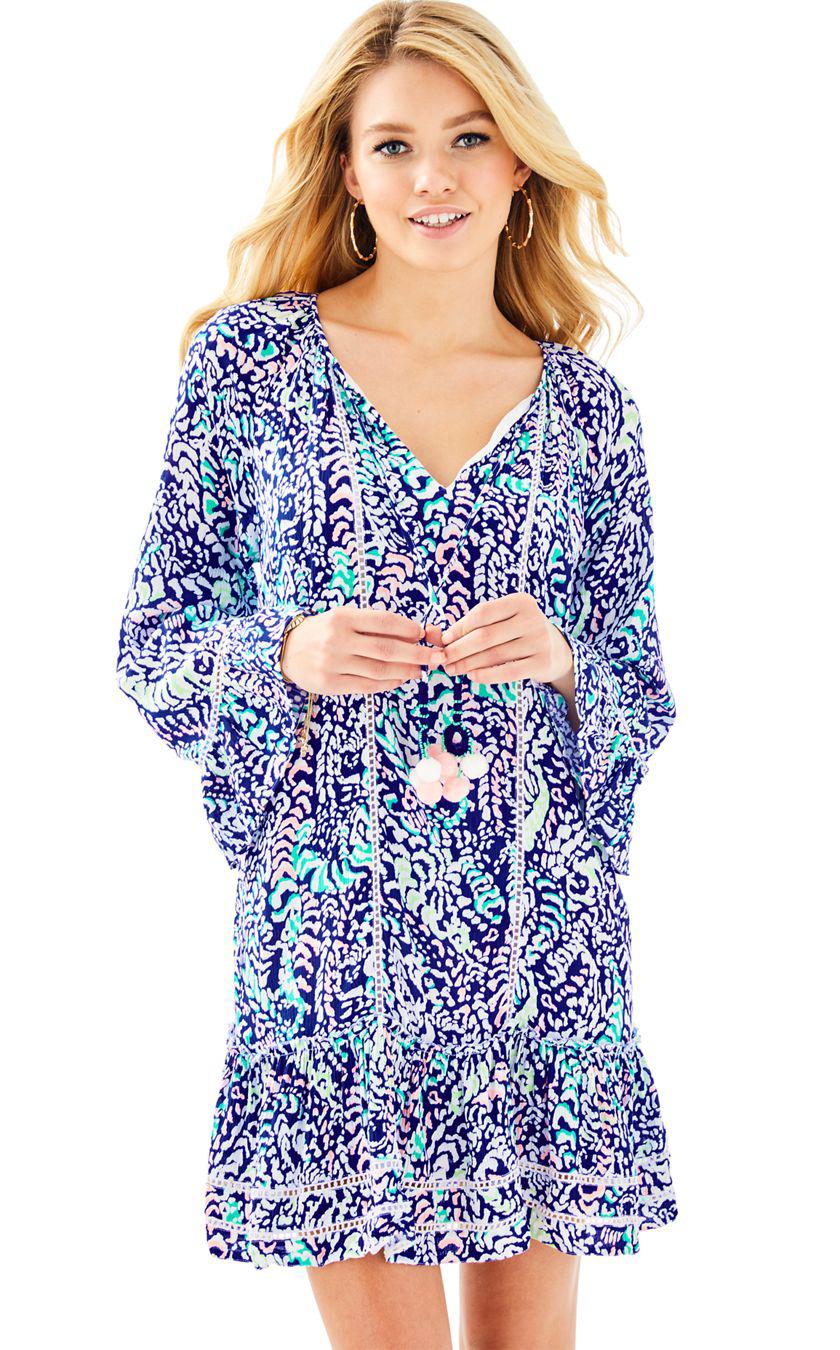 Lilly Pulitzer Lace Percilla Tunic Dress in Blue - Lyst