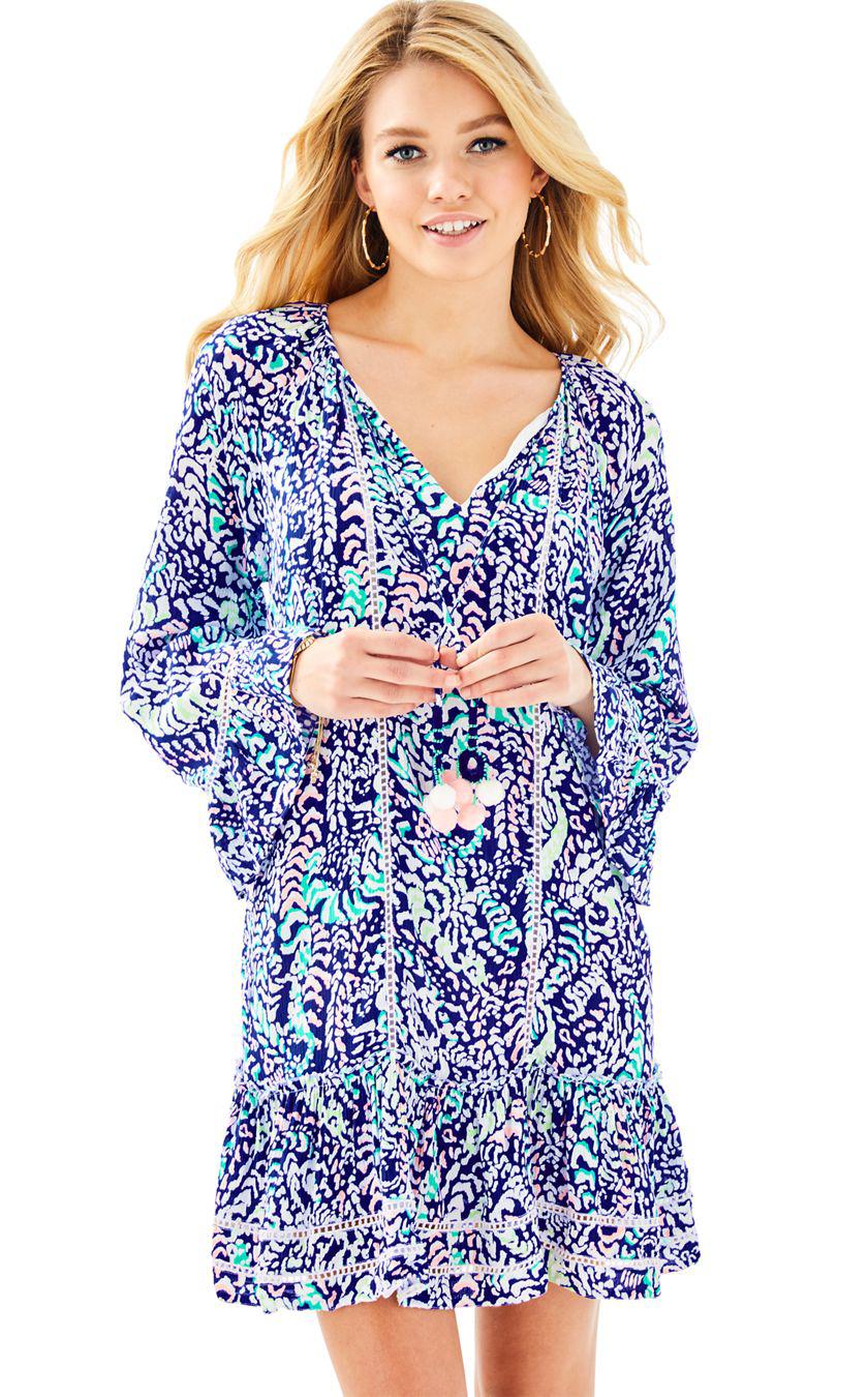 Lilly Pulitzer Lace Percilla Tunic Dress In Blue Lyst 