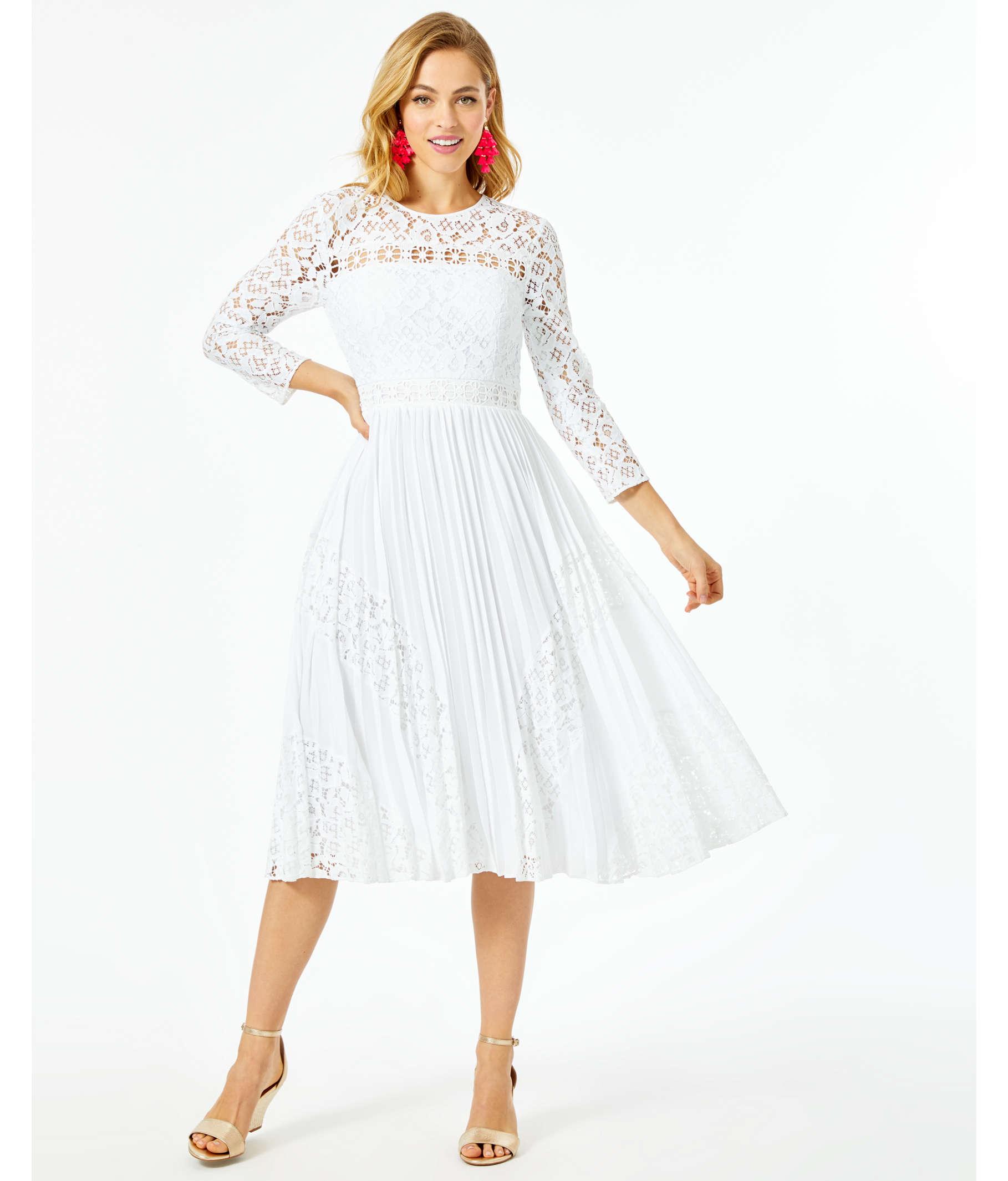 Lilly Pulitzer Lace Aiden Midi Dress In White Lyst   Lilly Pulitzer Resort White Aiden Midi Dress 