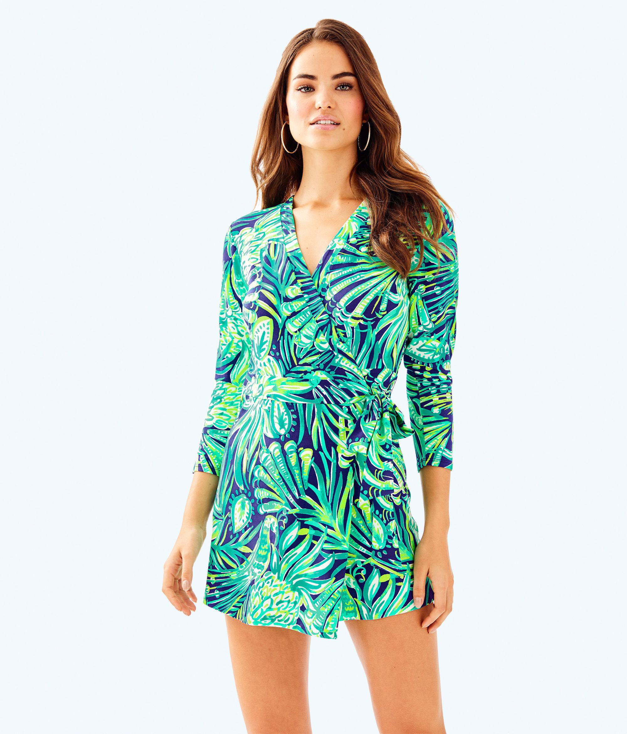 Lilly Pulitzer Synthetic Karlie Wrap Romper in Blue | Lyst