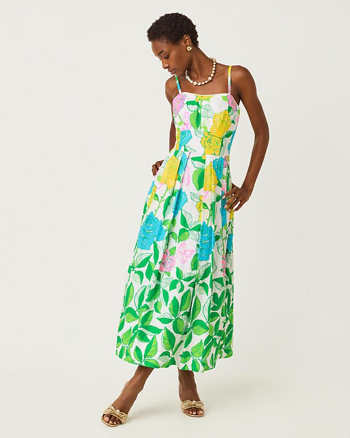 knee length dresses for ladies Lilly Pulitzer Girls Mini Jilly Midi Dress  White Chocolate Couture