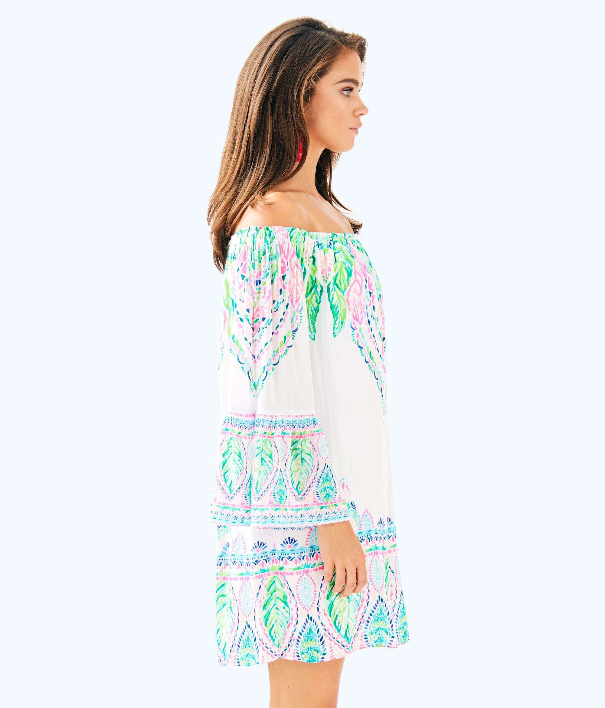 Lilly Pulitzer Nevie Off The Shoulder Dress in Blue Lyst