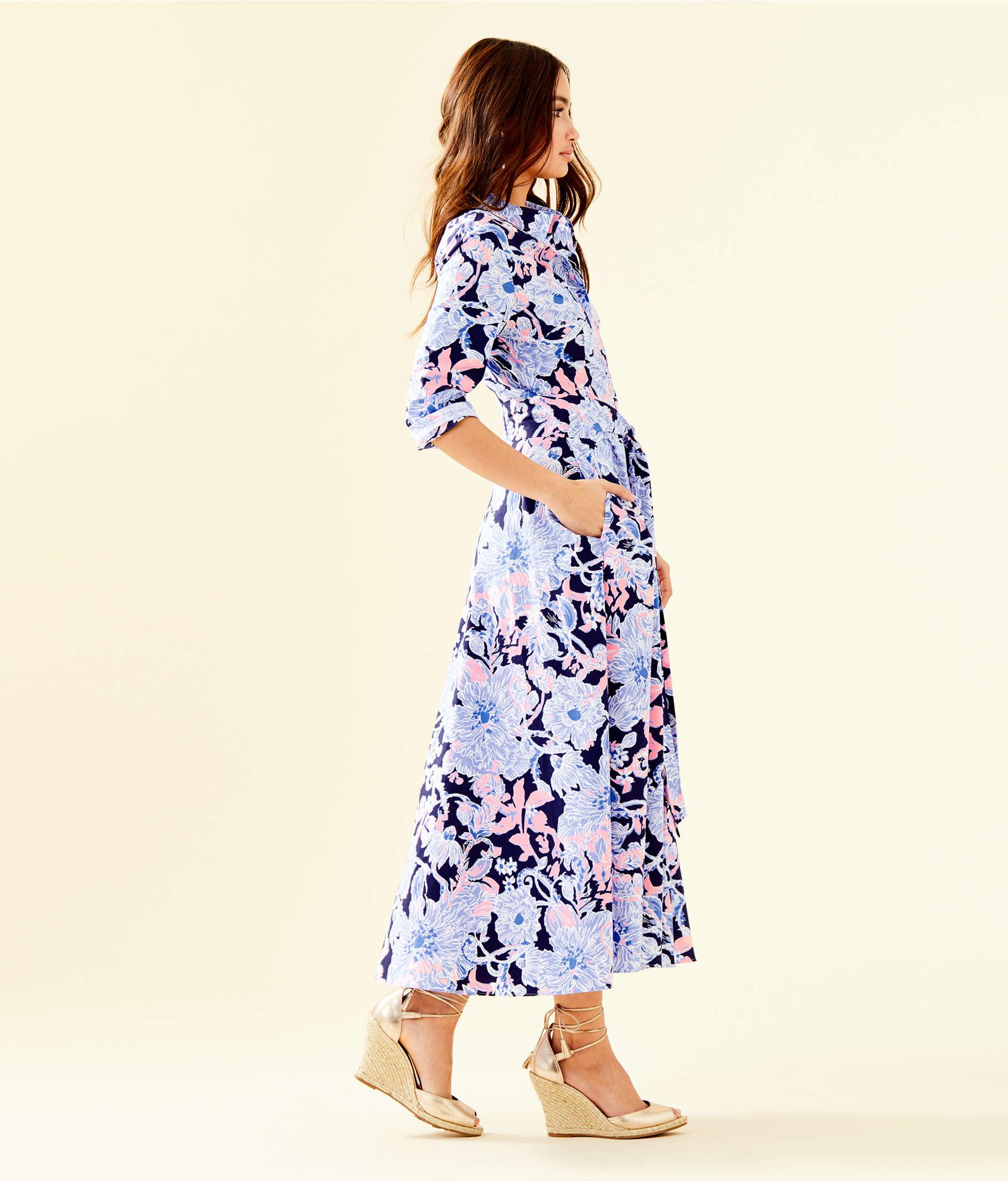 mira midi stretch shirtdress