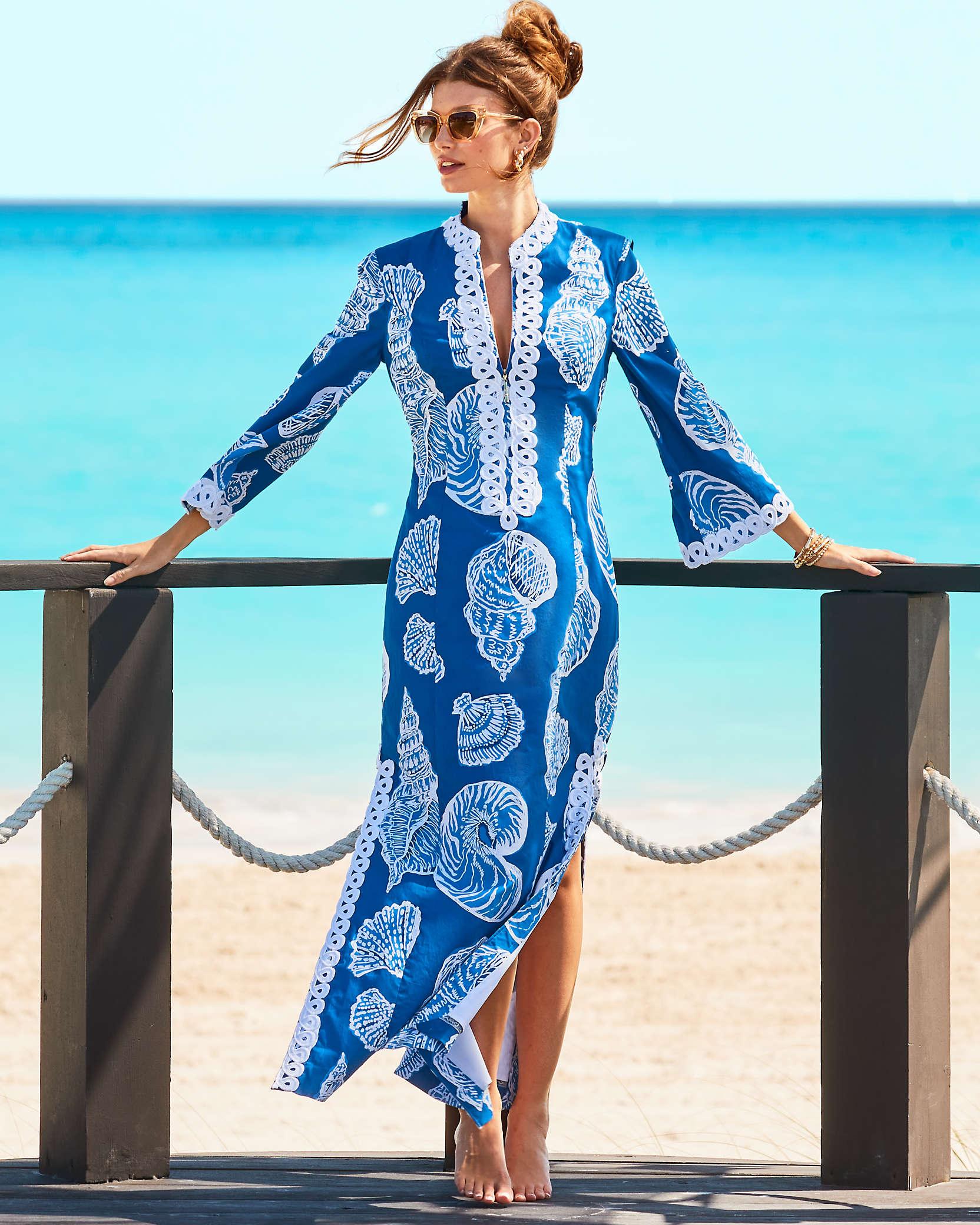 Lilly Pulitzer Shealyn Stretch Maxi Caftan in Blue Lyst