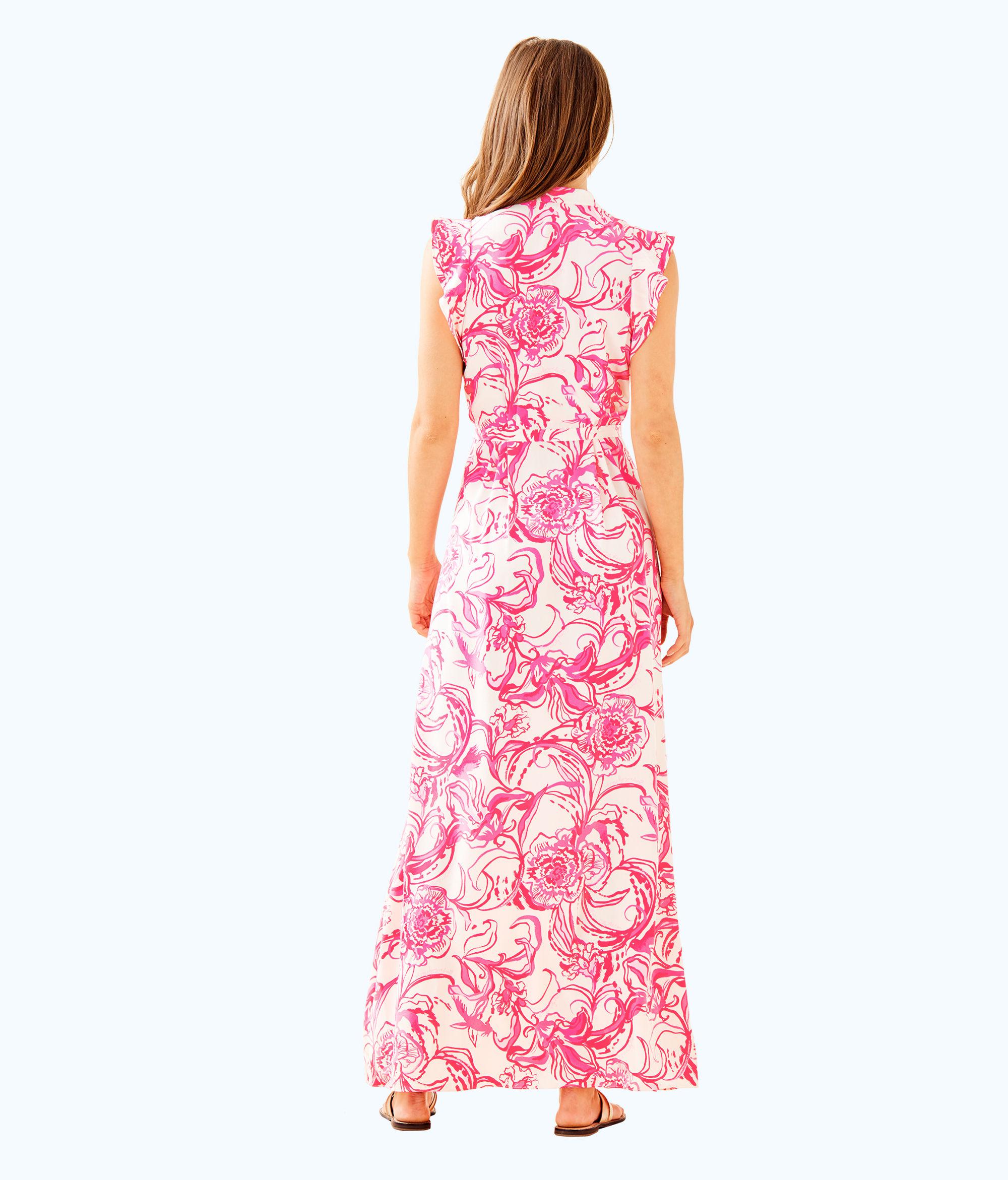 palm beach silk maxi dress