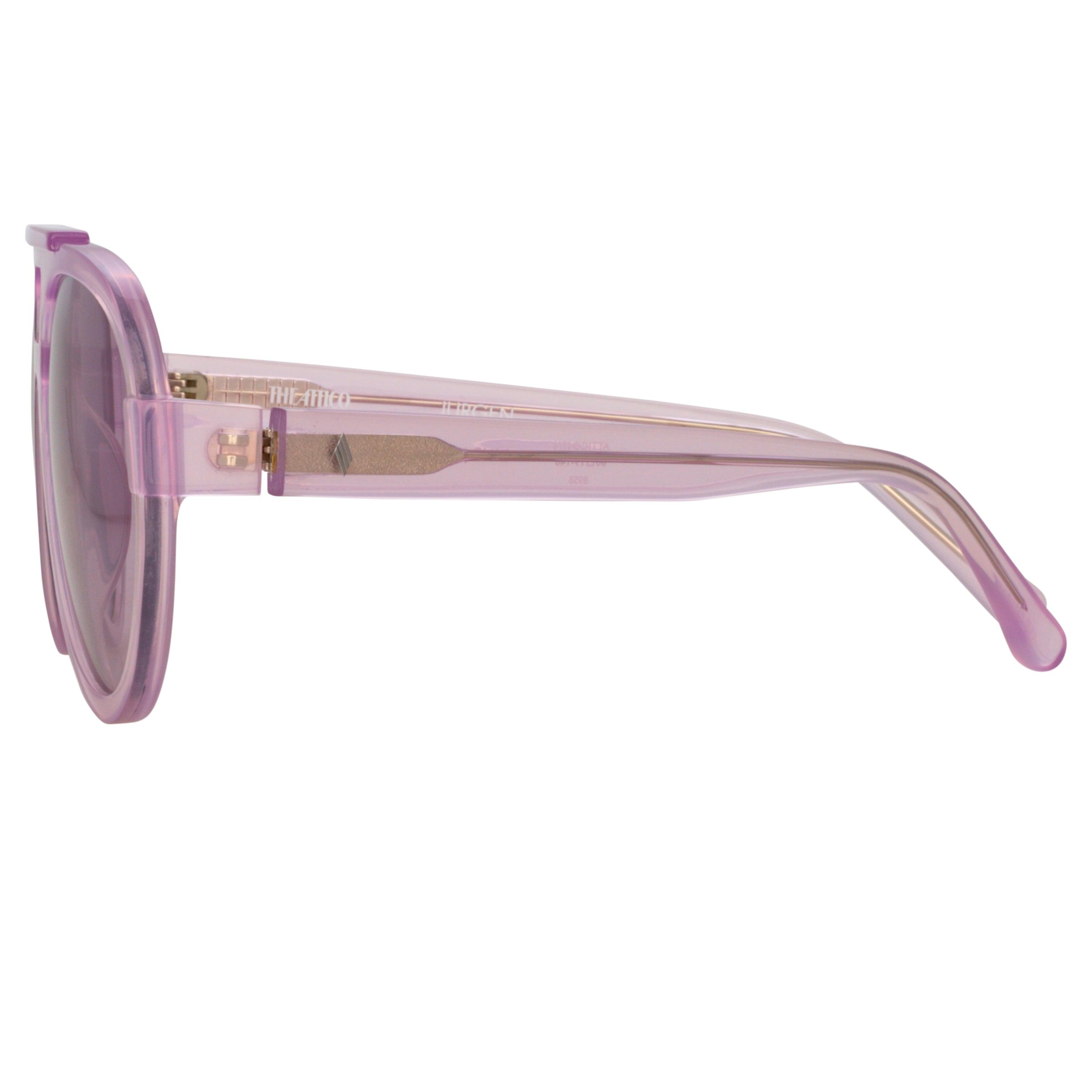 The Attico Jurgen Aviator Sunglasses in Purple | Lyst UK