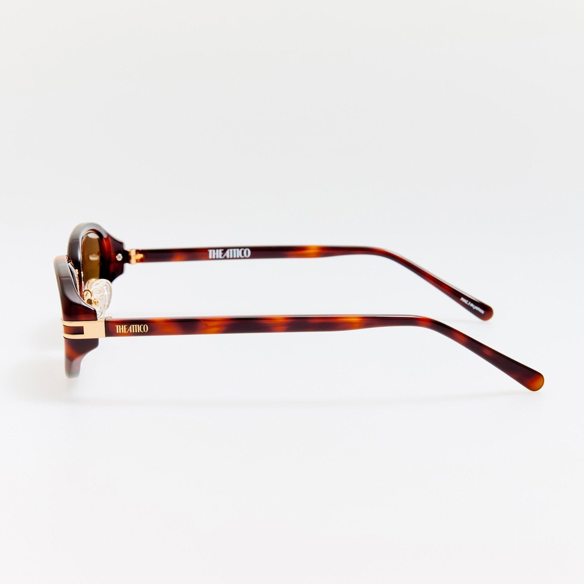 The Attico Ambra Oval Sunglasses in Brown | Lyst UK