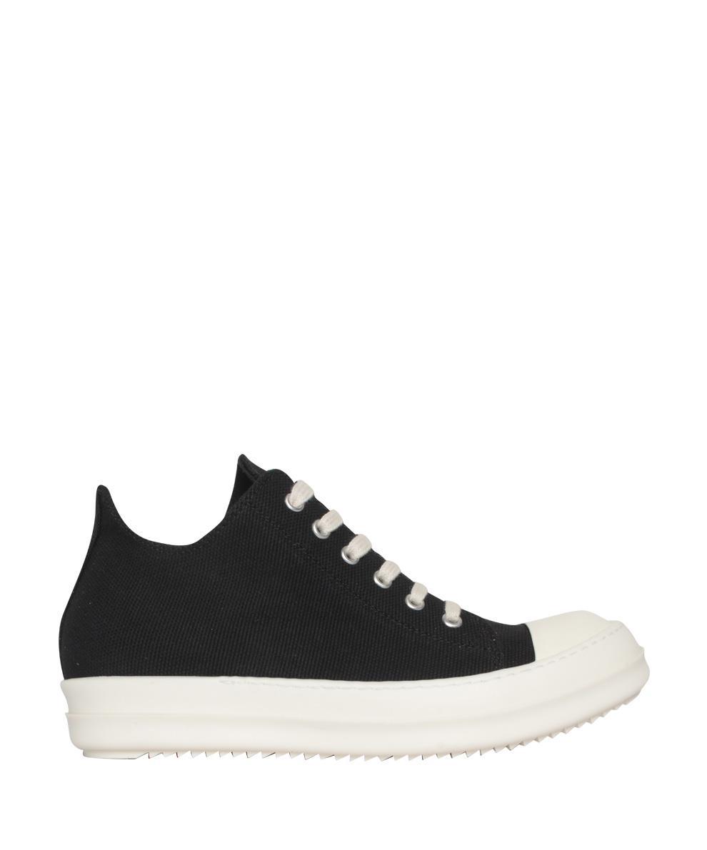 rick owens drkshdw black canvas abstract high sneakers
