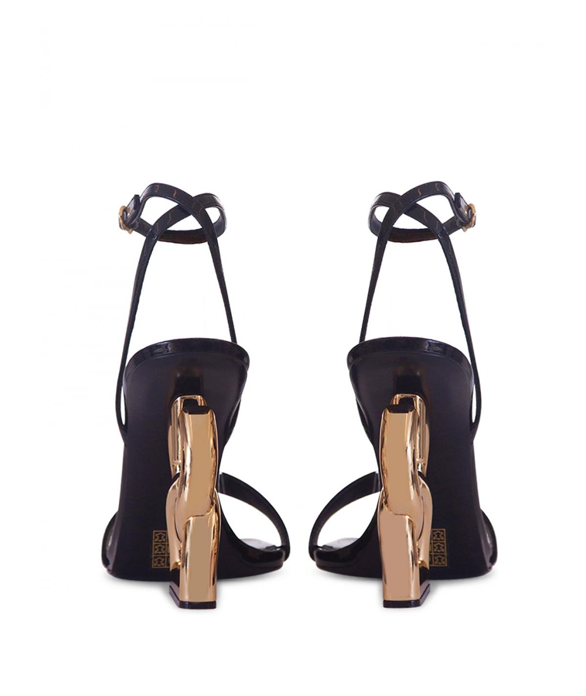 Dolce & Gabbana Leather Dg Pop Keira 105mm Sandals in Black - Lyst