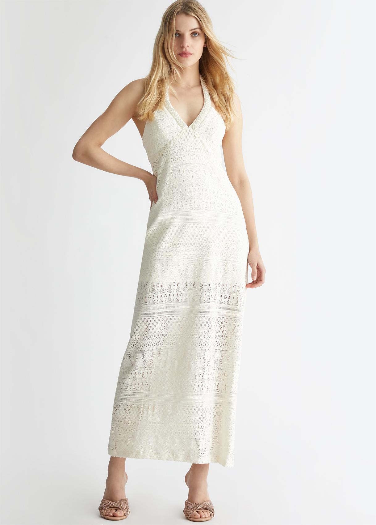 Liu Jo Abito Lungo In Pizzo Macramè di Liu Jo in Bianco Lyst
