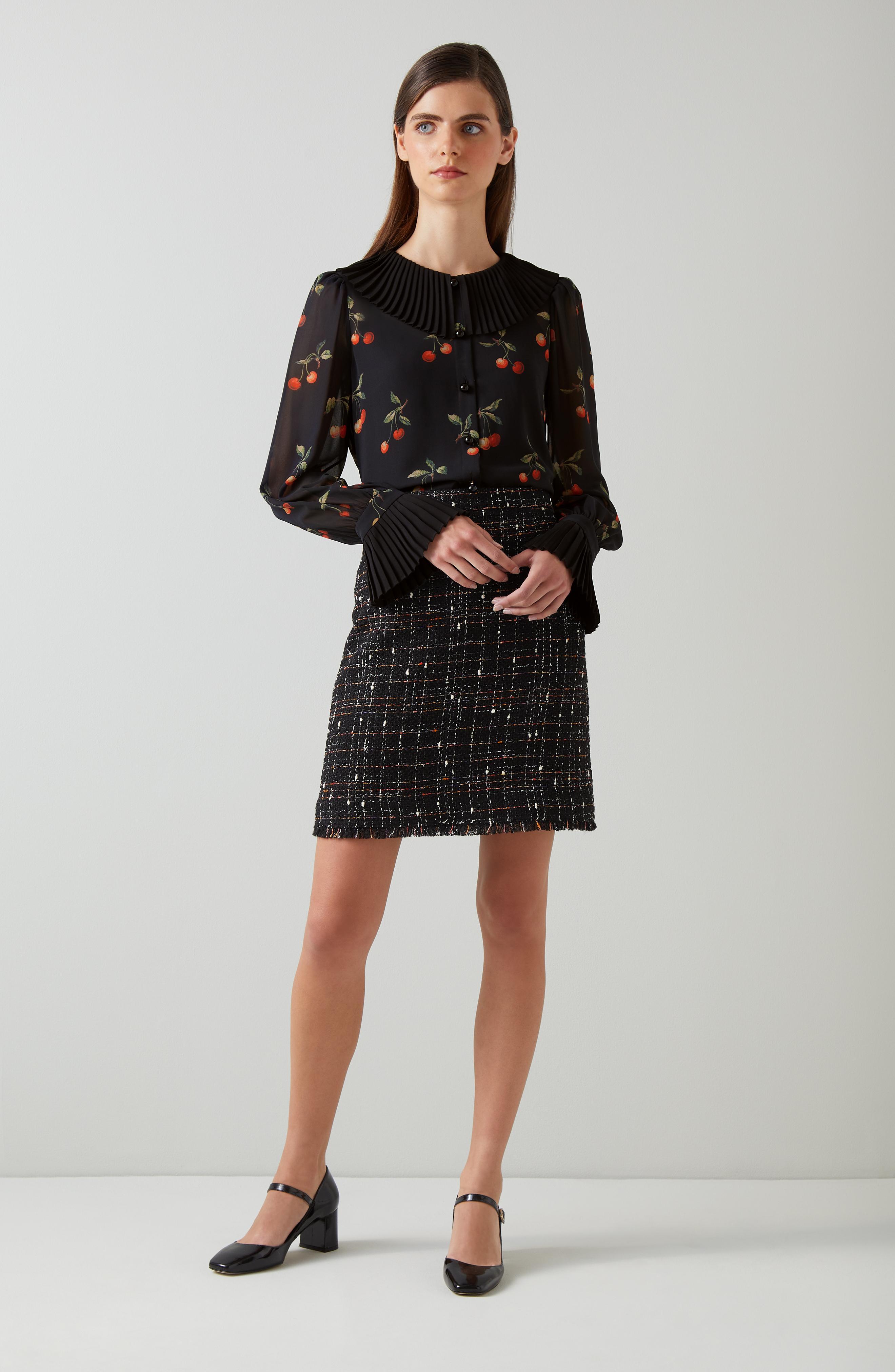 LK Bennett Dita Black And Red Cherry Print Blouse Lyst UK