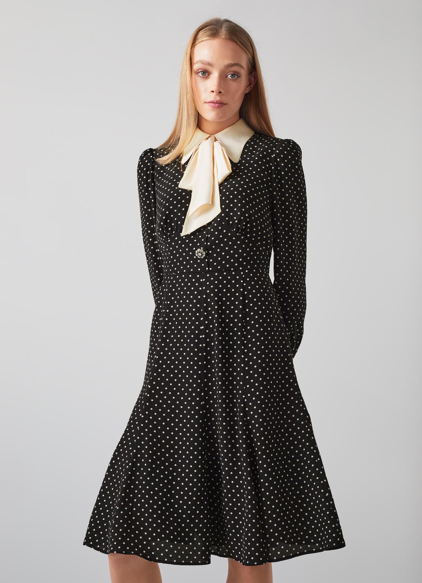 Lk bennett black and white sale dress