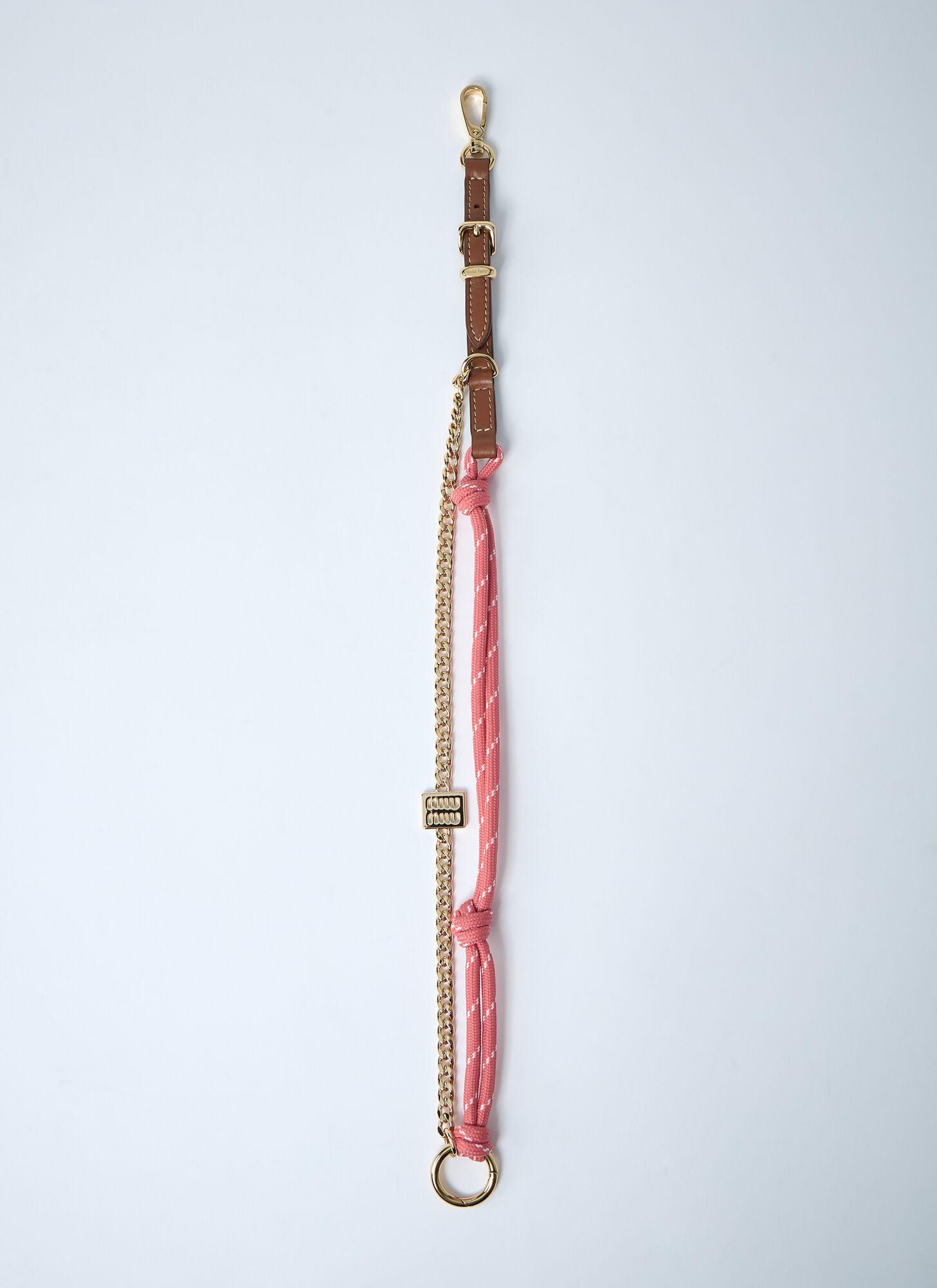 Miu Miu Tamaris Leather Cord And Metal Trick Keyring in Miu Miu Tamaris Leather Cord And Metal Trick Keyring in