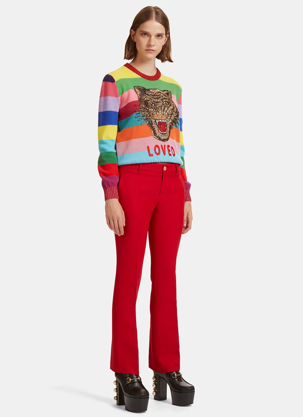 gucci tiger rainbow sweater