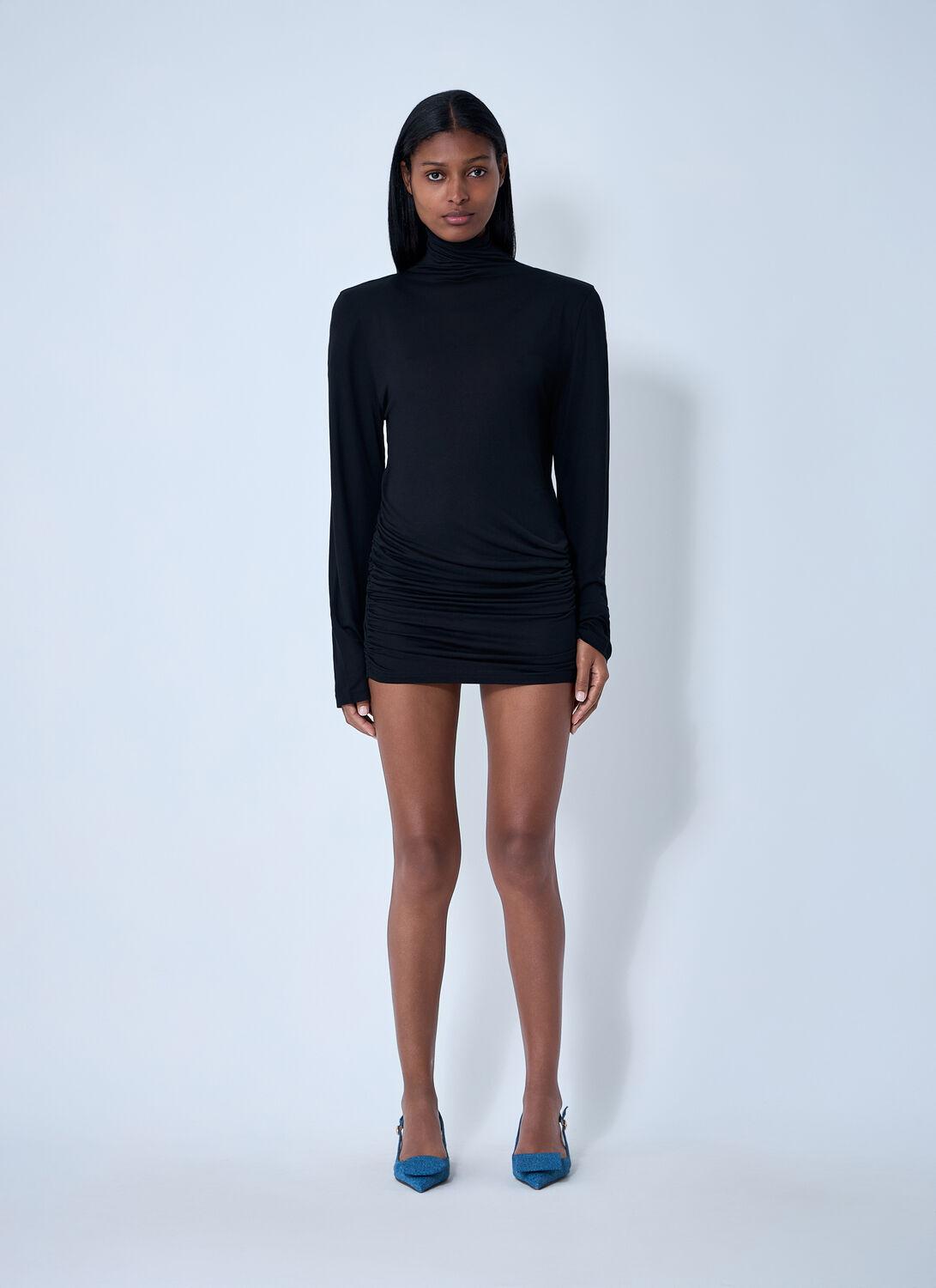 JACQUEMUS ブラックドレープミニドレス Jacquemus ドレープ ミニドレス | ブラック | FARFETCH JP