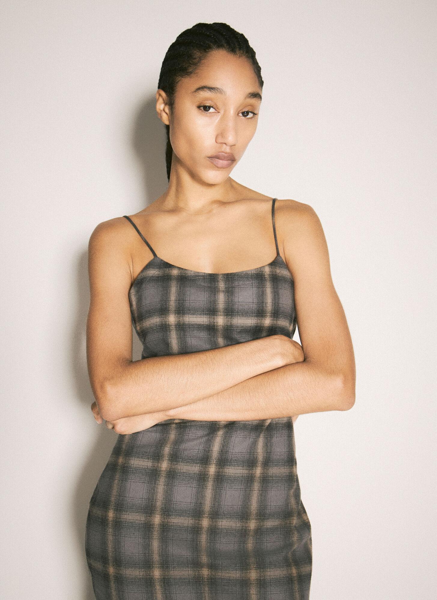 【送料&関税込】Our Legacy Naiad Dress Our Legacy - Naiad Dress Oyster Check Hairy Flannel