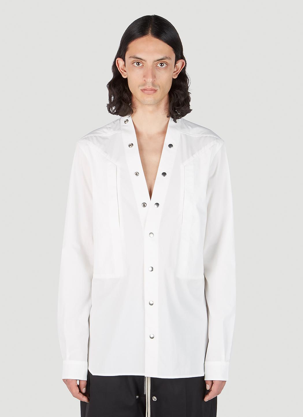 Rick Owens Larry Fogpocket Shirt in White for Men | Lyst