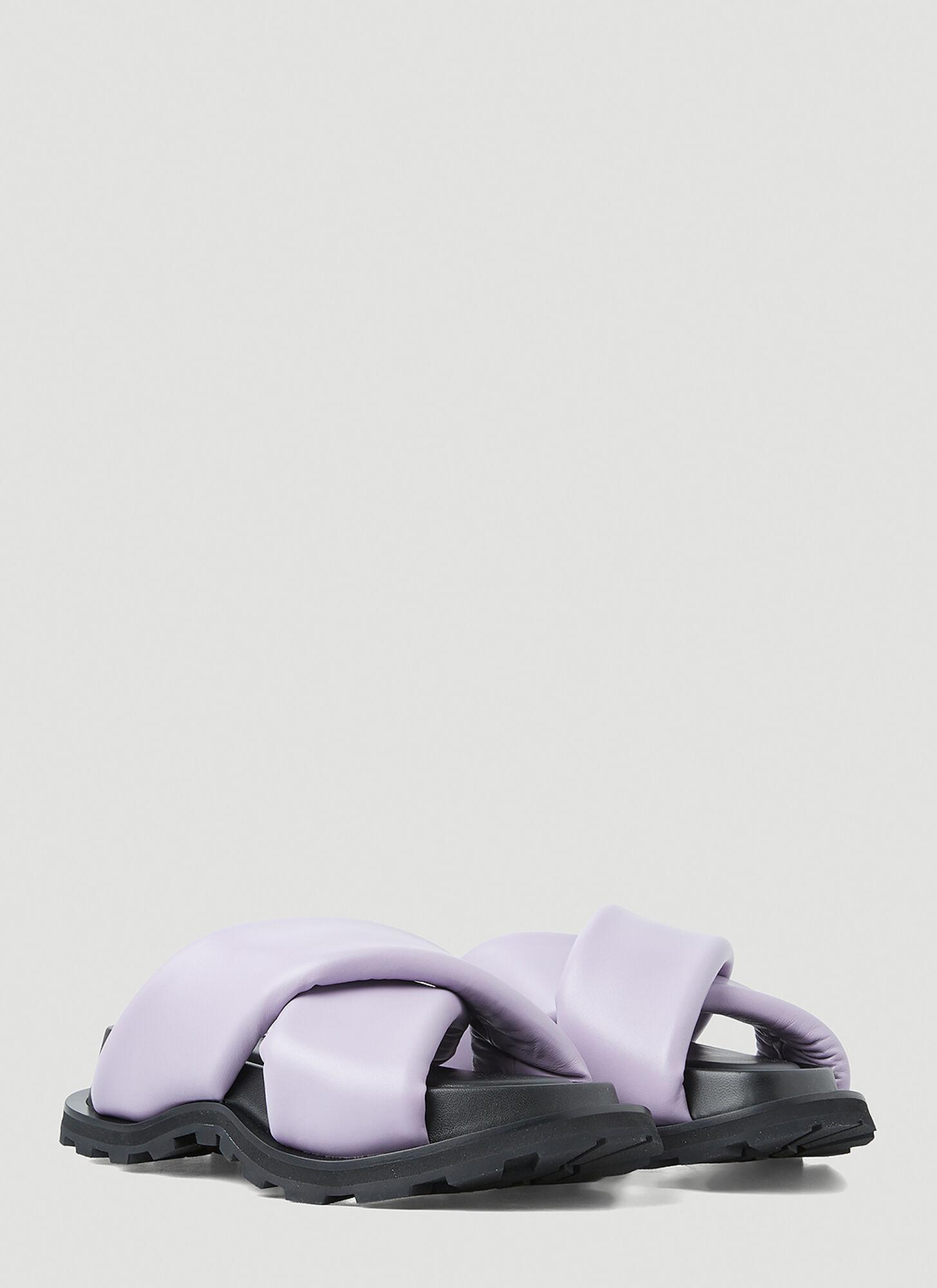 Jil Sander Padded Crossover Sandals in Purple | Lyst
