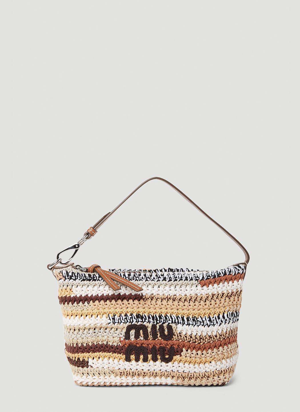 Miu Miu Crochet Shoulder Bag in Natural | Lyst