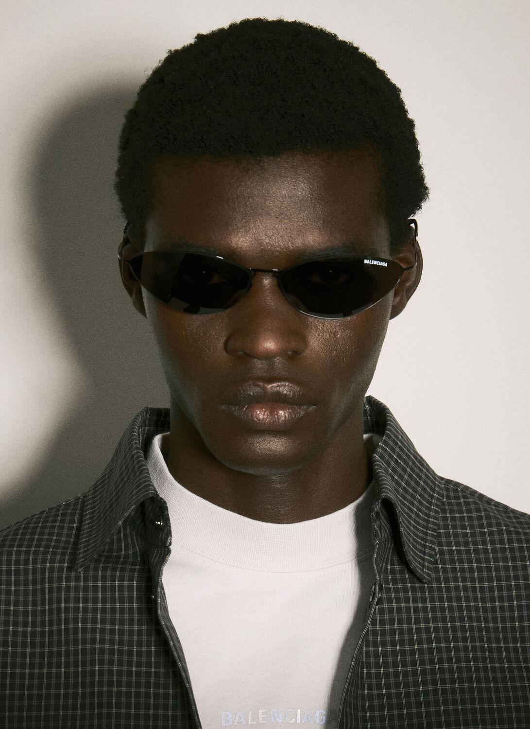 Balenciaga Malibu Round Sunglasses in Black | Lyst