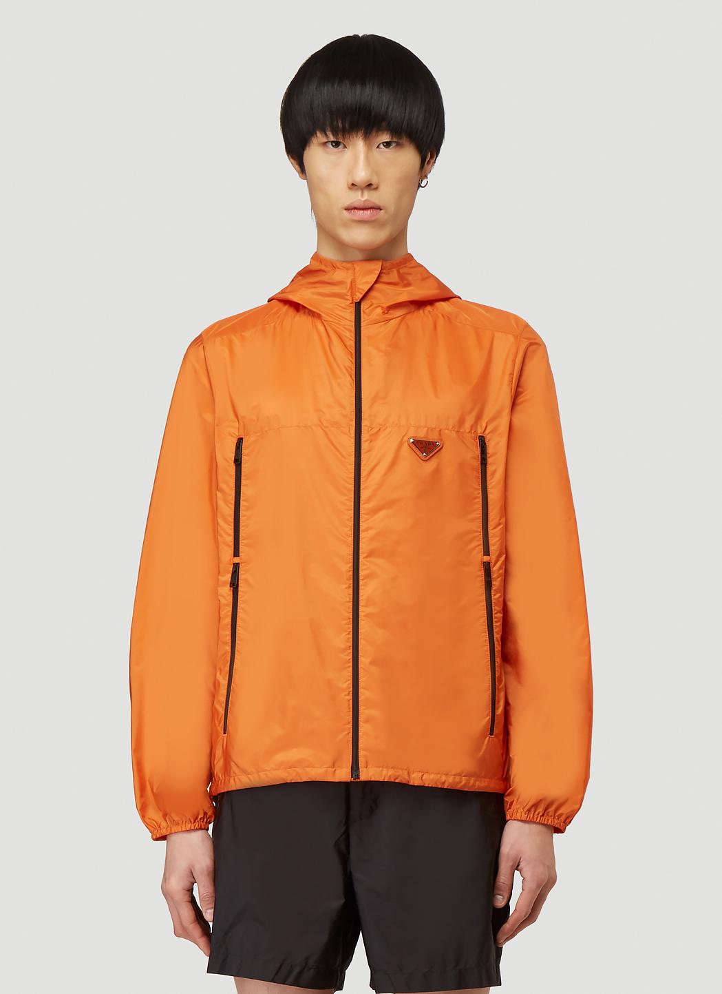 Prada Synthetic Nylon Zip-up Jacket in Orange for Men - Lyst