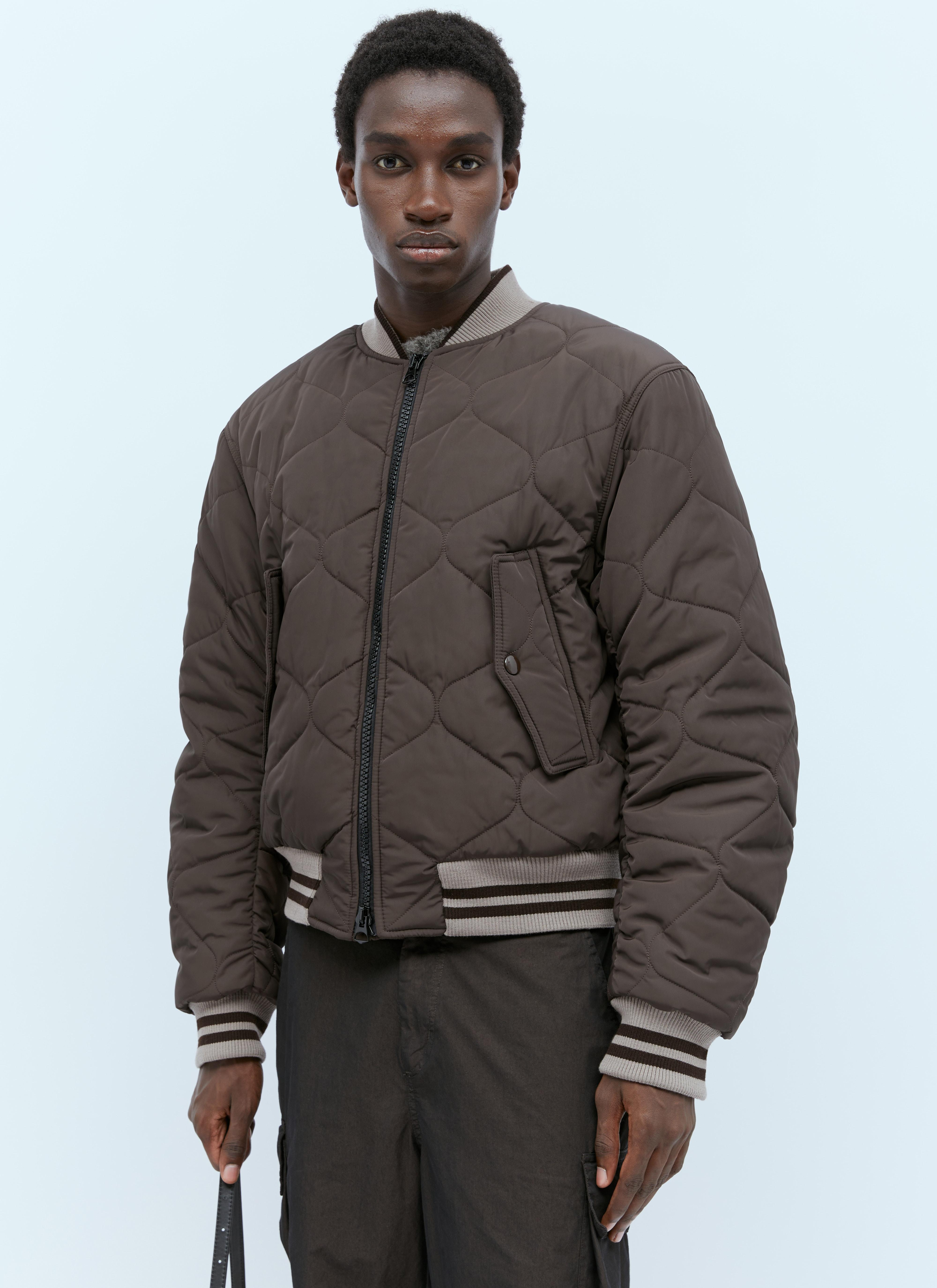 Dries Van Noten Quilted Zip Bomber Jacket in Gray for Men | Lyst