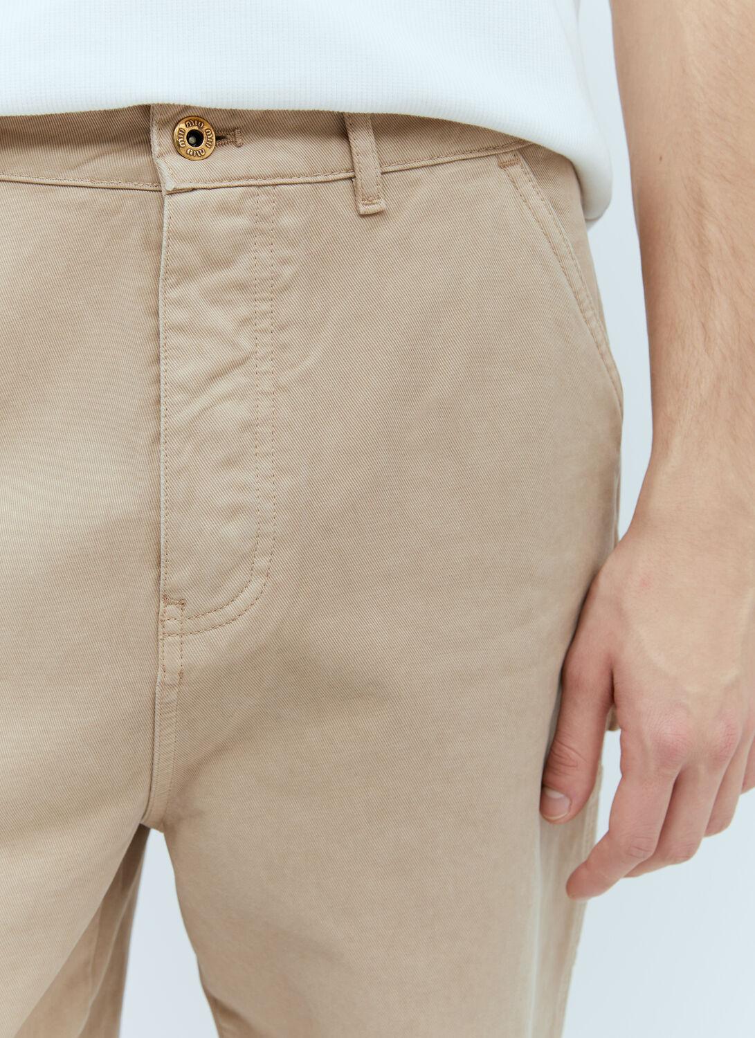 【MIU MIU】オリーブ色のガーメントダイギャバジンパンツ Pants And Shorts For Women | Miu Miu