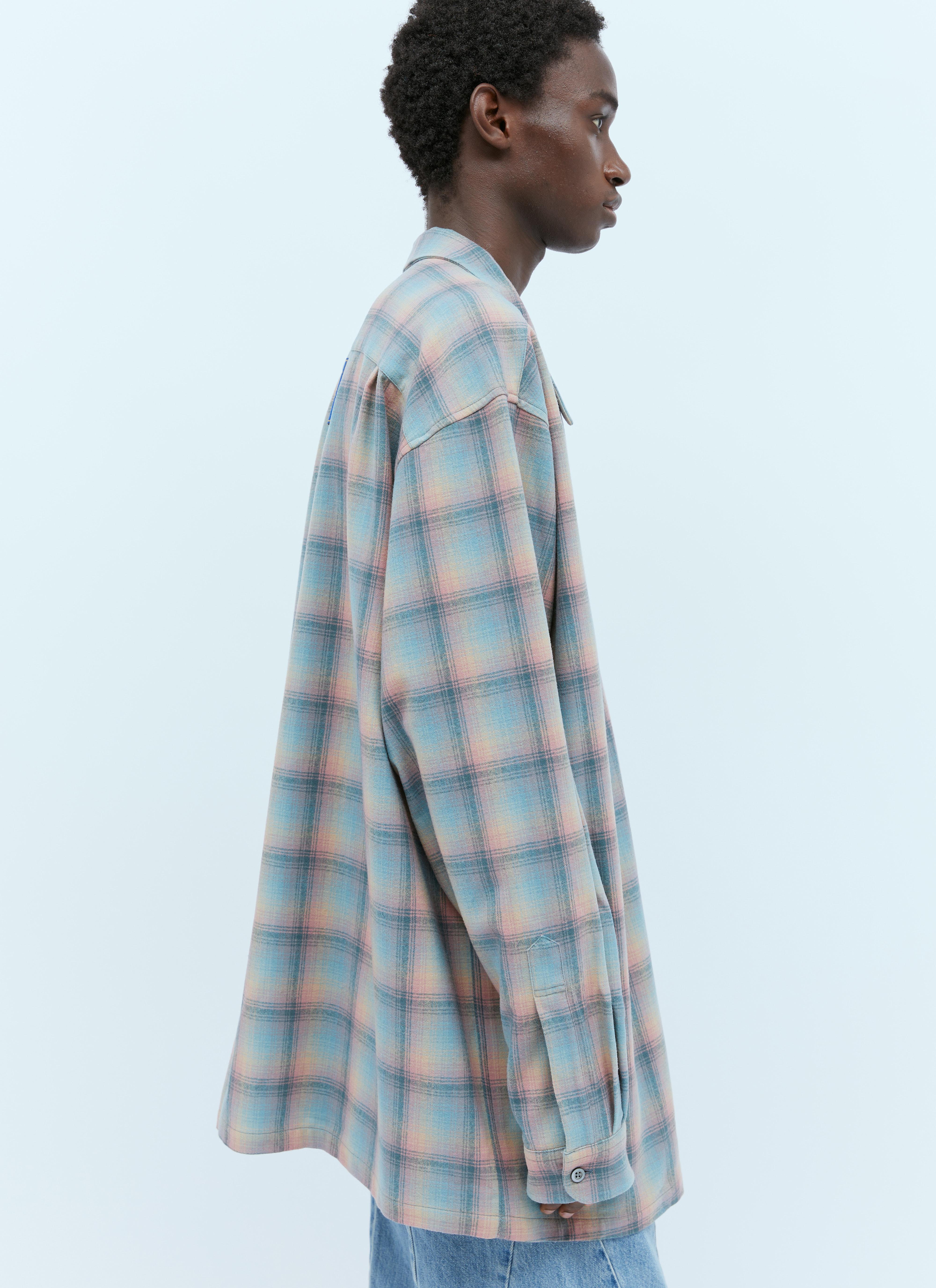 トップス Maison Margiela oversized check shirt Maison Margiela Men's' Oversized Wool Check Shirt in Blue