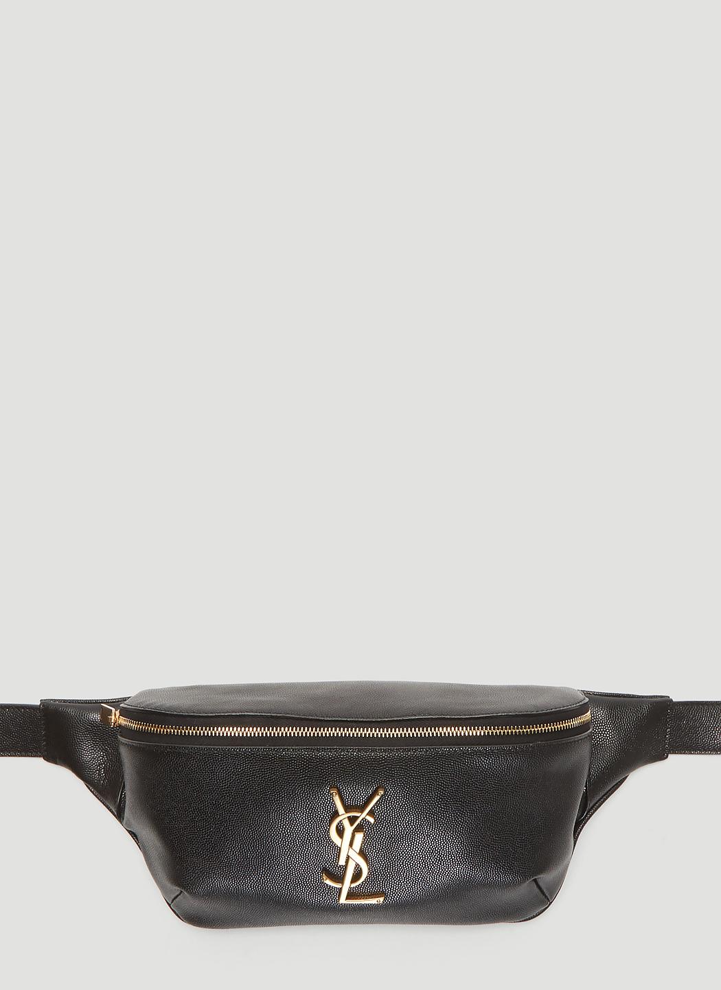 Saint Laurent Classic Monogram Leather Belt Bag in Black | Lyst Canada